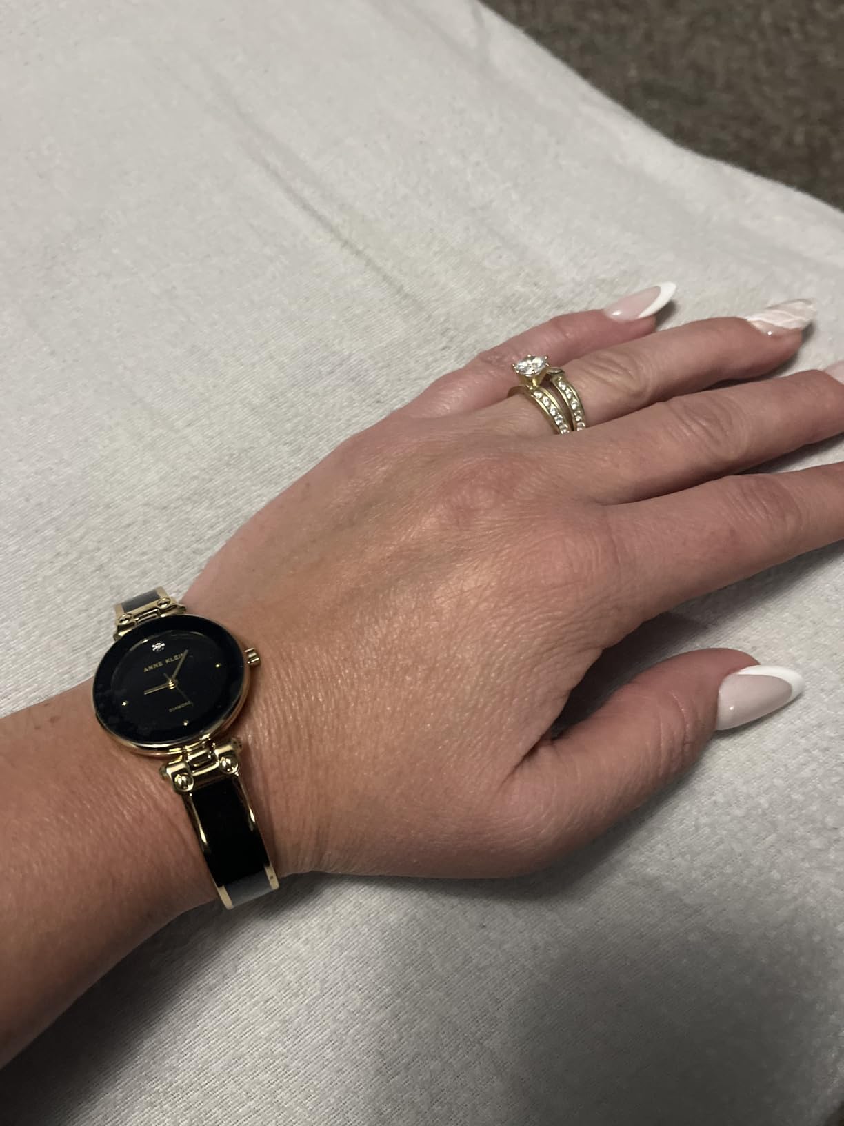 Anne Klein Women's Genuine Diamond Dial Bangle Watch customer photo 1