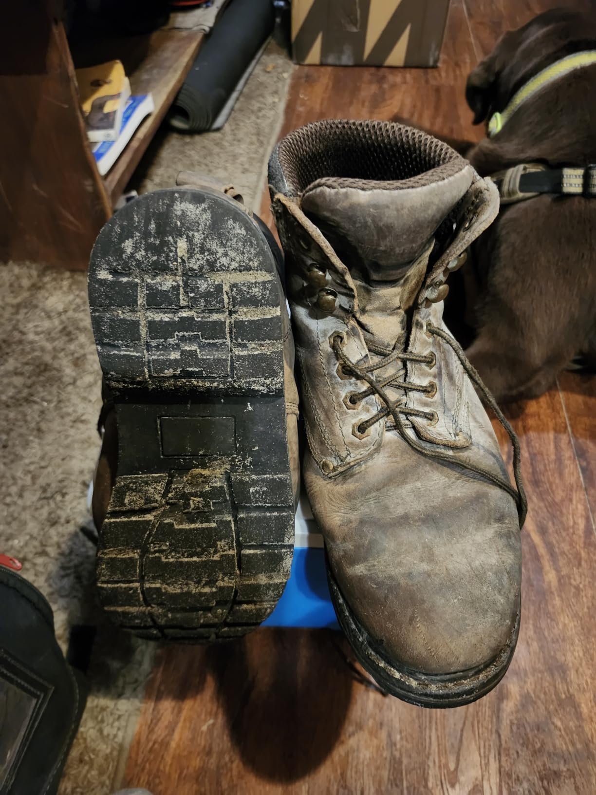 Work Boots for Men Soft Toe – 6inch Leather Boots for Construction Rubber Sole Working botas de trabajo para hombre, “Tank” Workboots customer photo 2