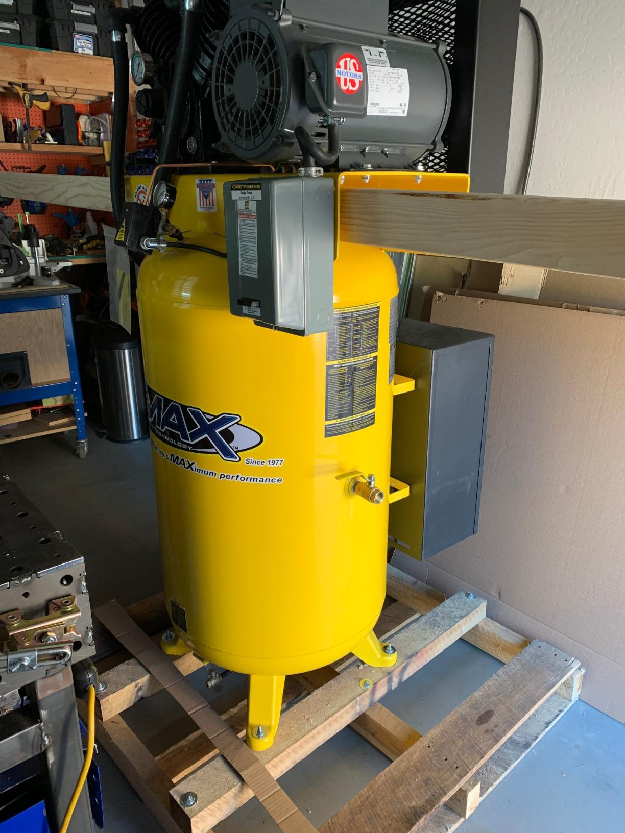 EMAX E350 Stationary Air Compressor - 7.5hp 80 Gal. 2 Stage Single Phase Industrial Compressor with Pressure Lubricated Pump & Whisper Quiet System - ES07V080V1 customer photo 1