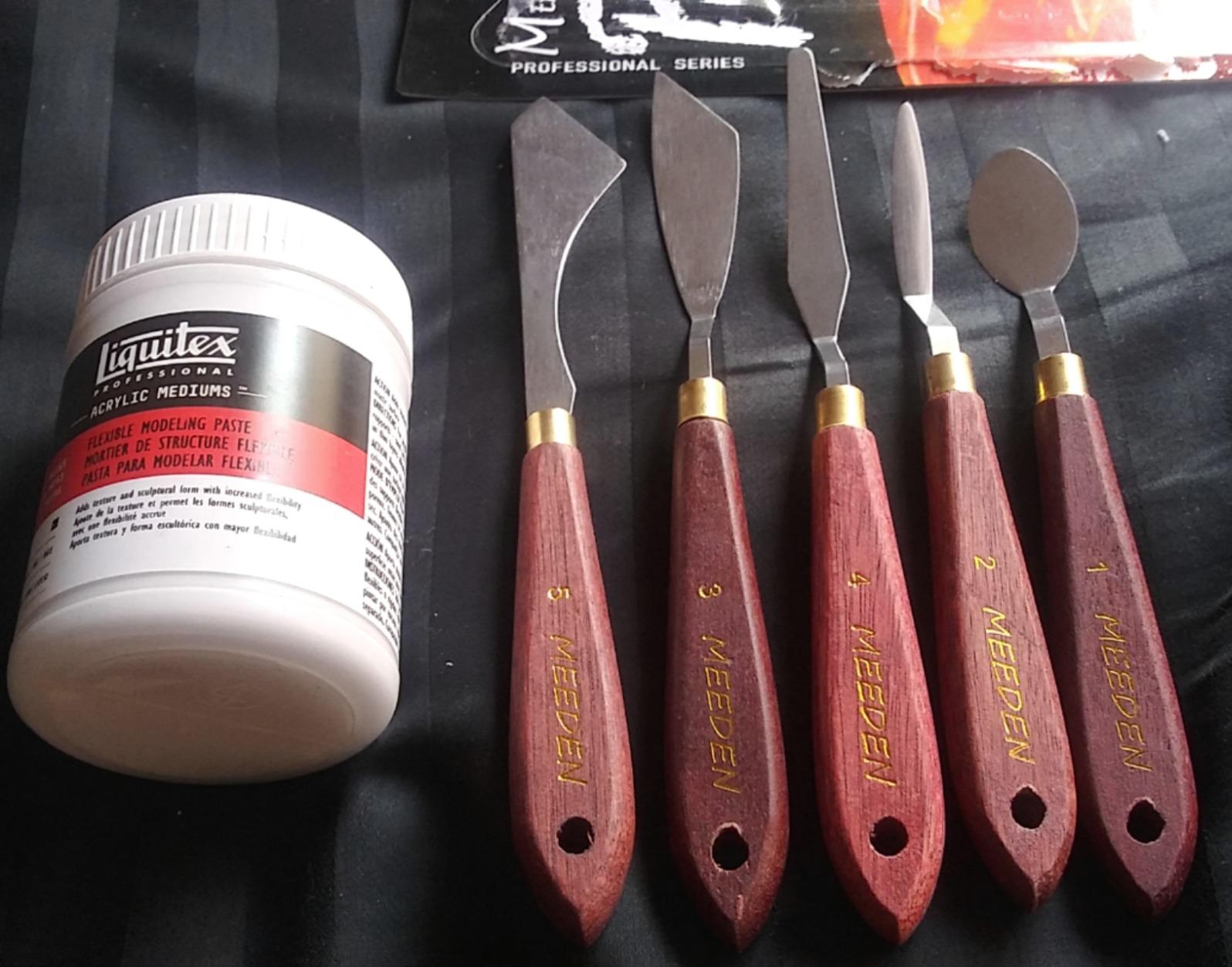 MEEDEN 5 Pieces Painting Knife Set Versatile Stainless Steel Spatula Palette Knife Oil Painting Accessories Mixing Scraper for Oil, Paint Color Mixing, Acrylic Painting customer photo 1