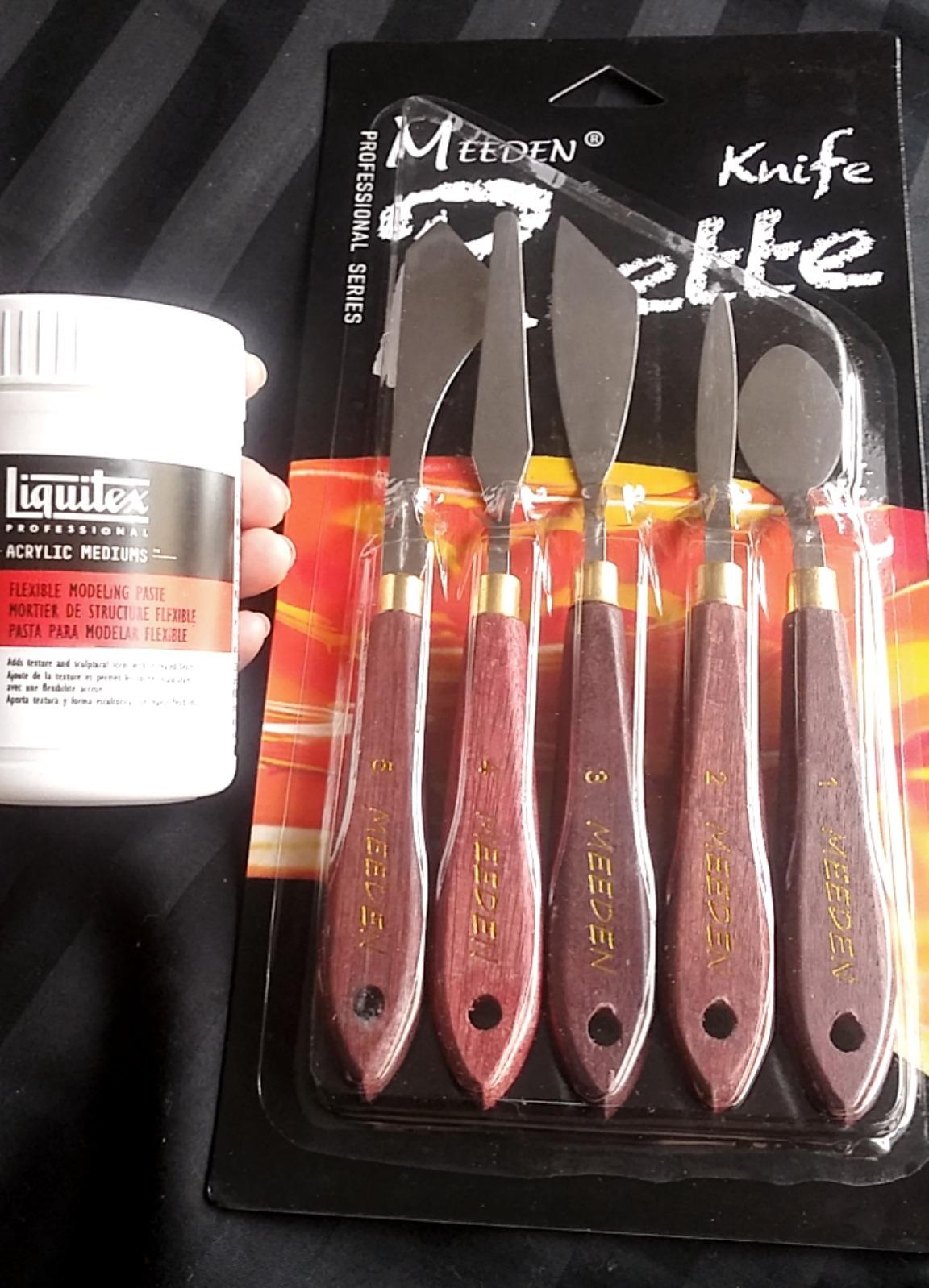 MEEDEN 5 Pieces Painting Knife Set Versatile Stainless Steel Spatula Palette Knife Oil Painting Accessories Mixing Scraper for Oil, Paint Color Mixing, Acrylic Painting customer photo 2