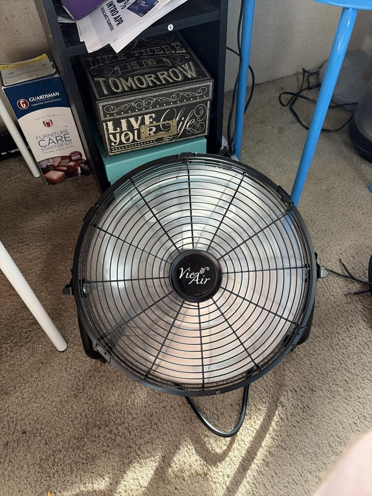 Vie Air 12 Inch Industrial Powerful and Quiet Heavy Duty Metal Floor Fan, Black customer photo 2