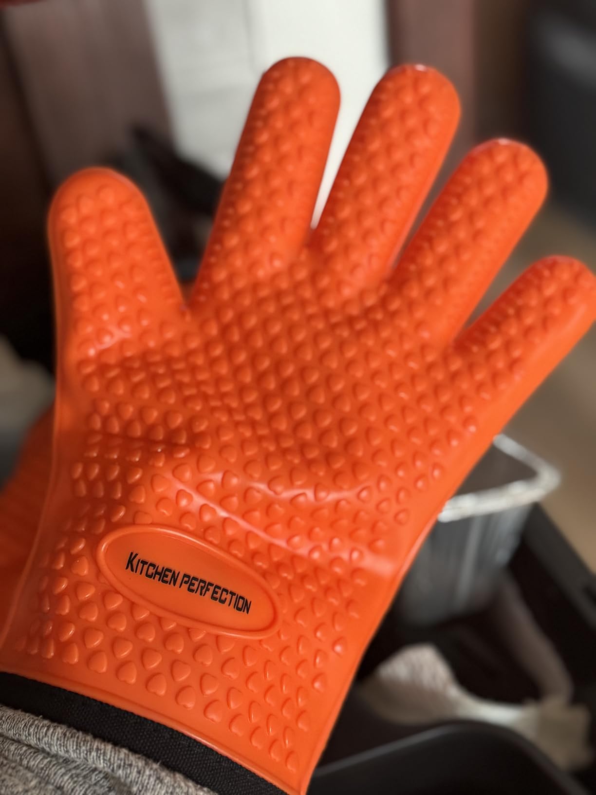 KITCHEN PERFECTION Smoker BBQ Grill Gloves -High Heat Resistant Oven Mitts customer photo 1