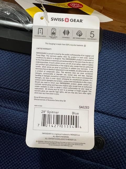 SwissGear Sion Softside Expandable Luggage – Large Checked Suitcase with 360 Degree Wheels & Retractable Handle – 29 Inch, Perfect for 7-9 Night Trips – Burgundy customer photo 1