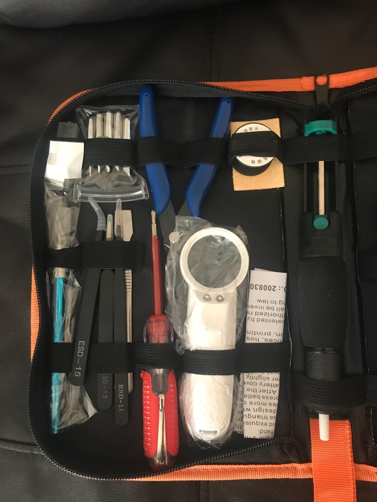 HANDSKIT 90W Soldering Iron Kit for Electronics, Adjustable Temp 180-480℃ | Soldering Gun Kit with 6 Soldering Tips, Soldering Iron Stand, Desoldering Pump, Magnifier, Solder Wire, Tweezers, PU Case customer photo 2