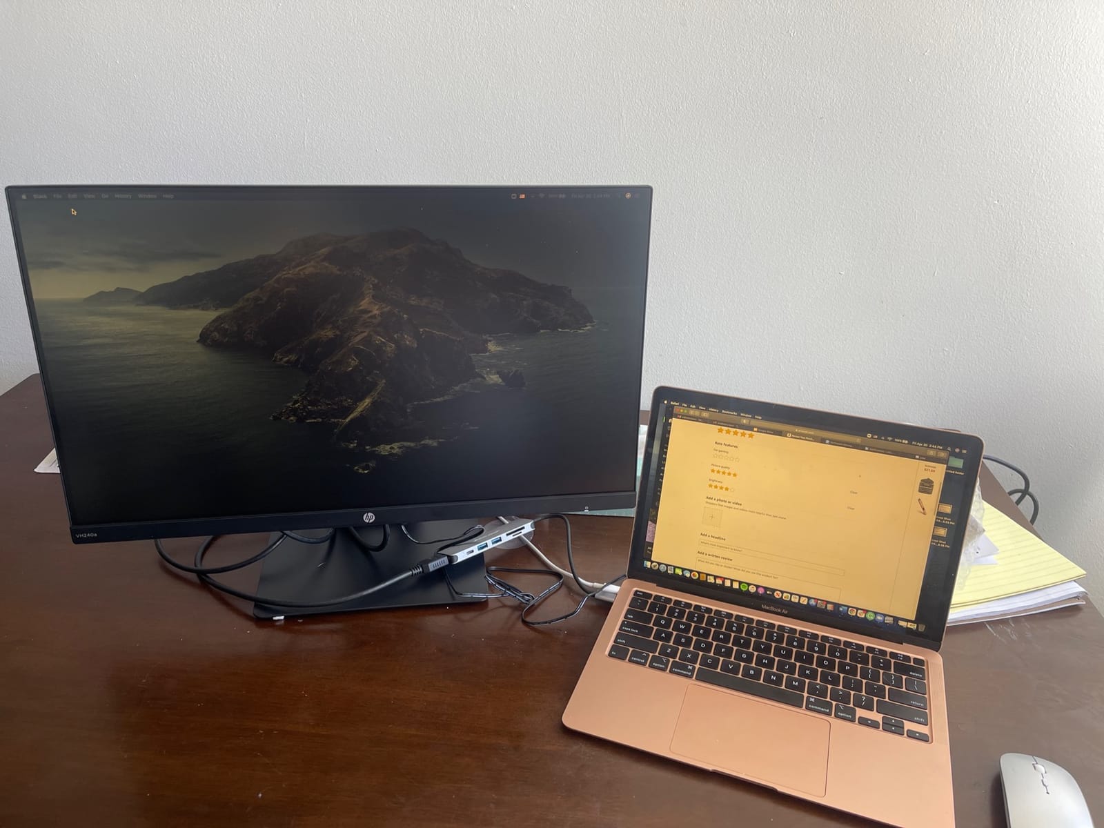 HP VH240a 23.8-inch Full HD 1080p IPS LED Monitor with Built-in Speakers and VESA Mounting, Rotating Portrait & Landscape, Tilt, and HDMI & VGA Ports (2DS80AA#ABA) - Black customer photo 1