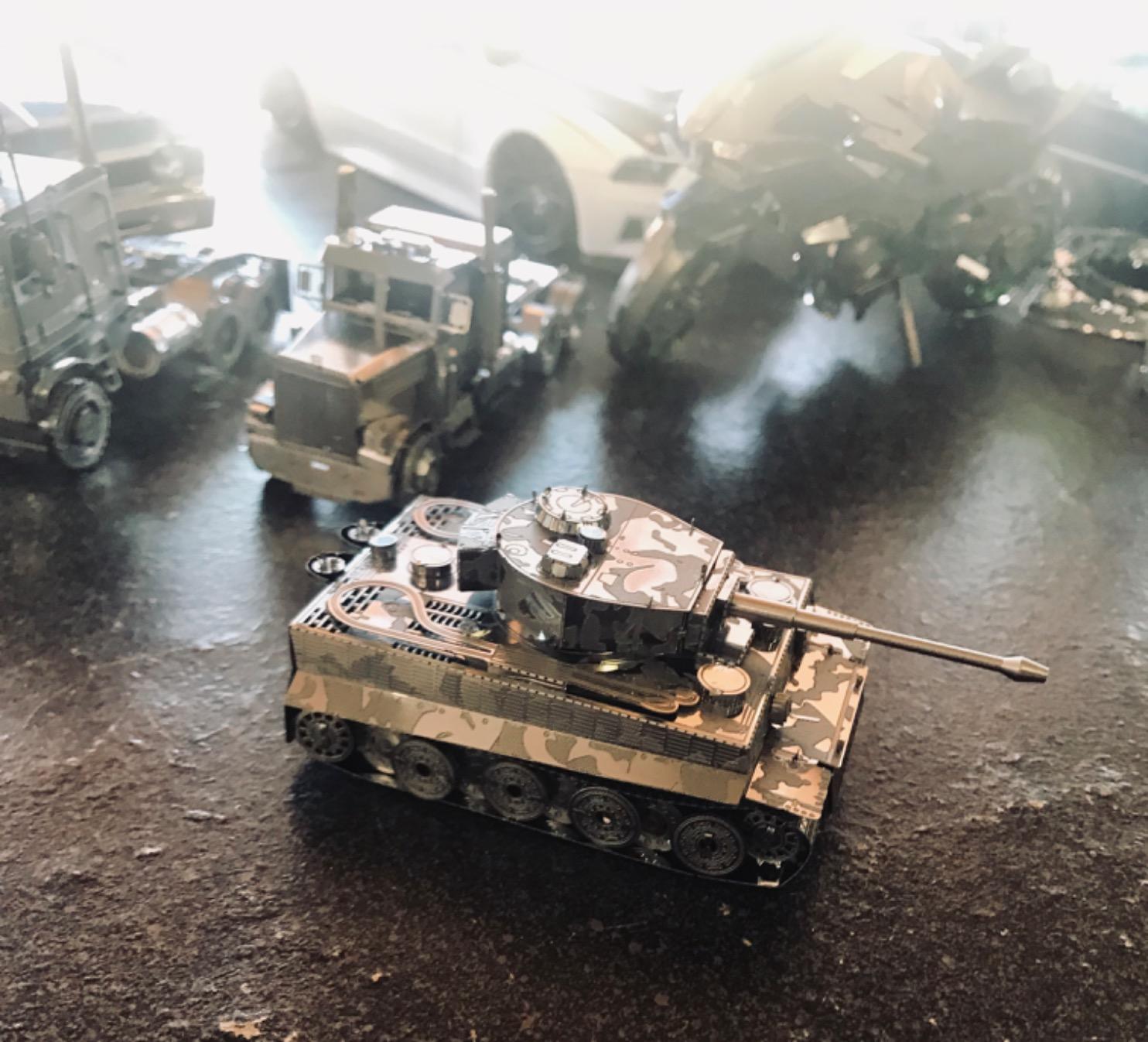 Fascinations Metal Earth Tanks 3D Metal Model Kits - M1 Abrams - Tiger 1 - T-34 - Chi-Ha - Sherman - Set of 5 customer photo 1
