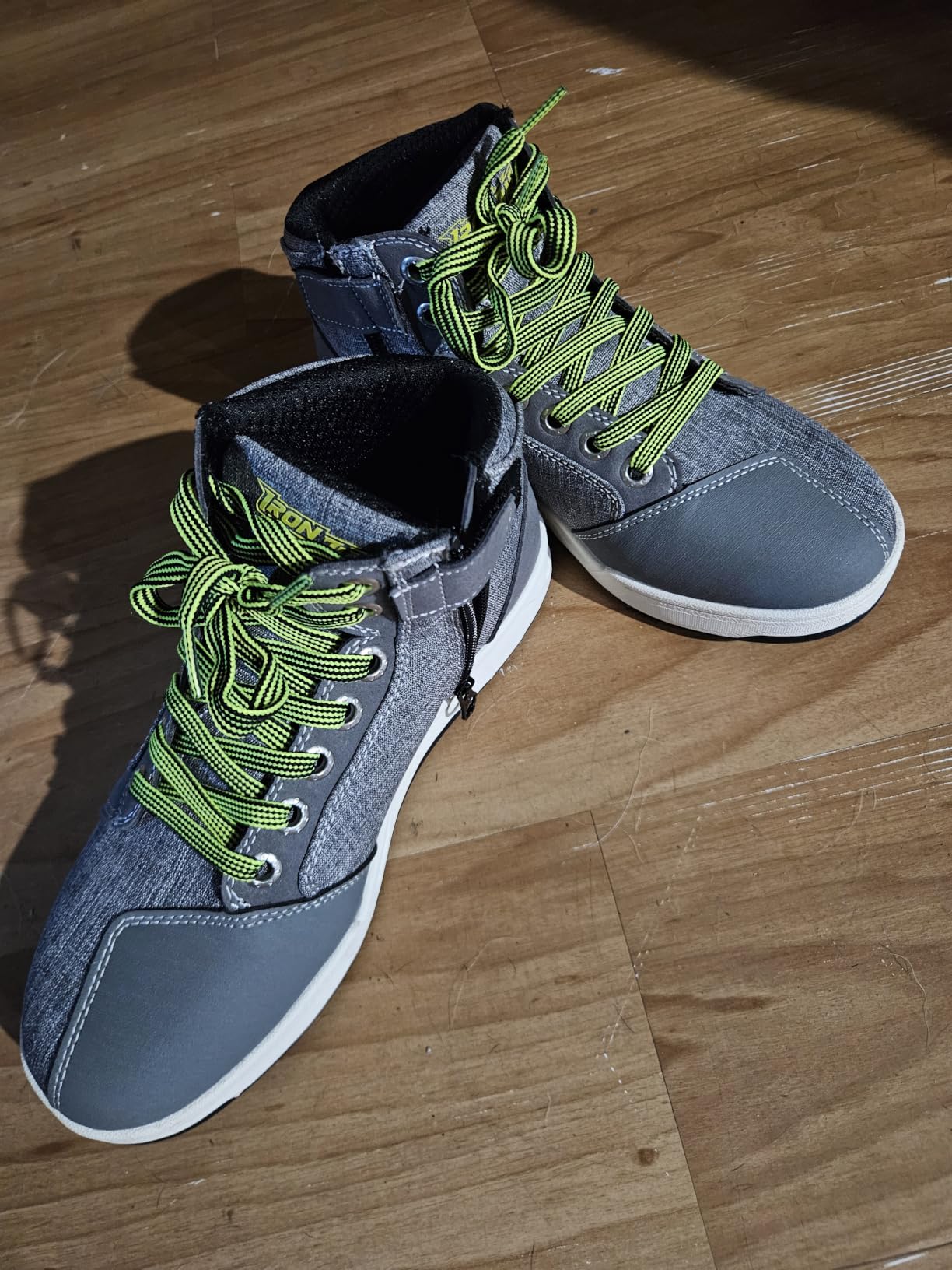 IRON JIA'S Motorcycle Shoes for Men & Women, CE Certified Riding Boots Grey customer photo 2