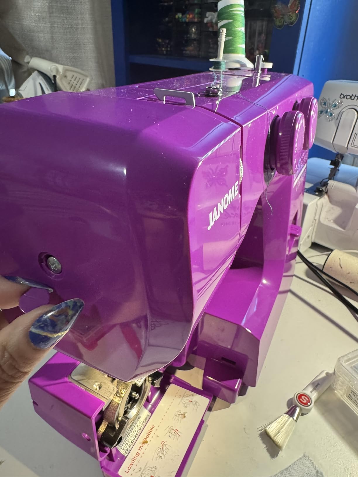 Janome Pink Sorbet Easy-to-Use Sewing Machine with Interior Metal Frame, Bobbin Diagram, Tutorial Videos, Made with Beginners in Mind for Garments, Patchwork, Light Quilting customer photo 2