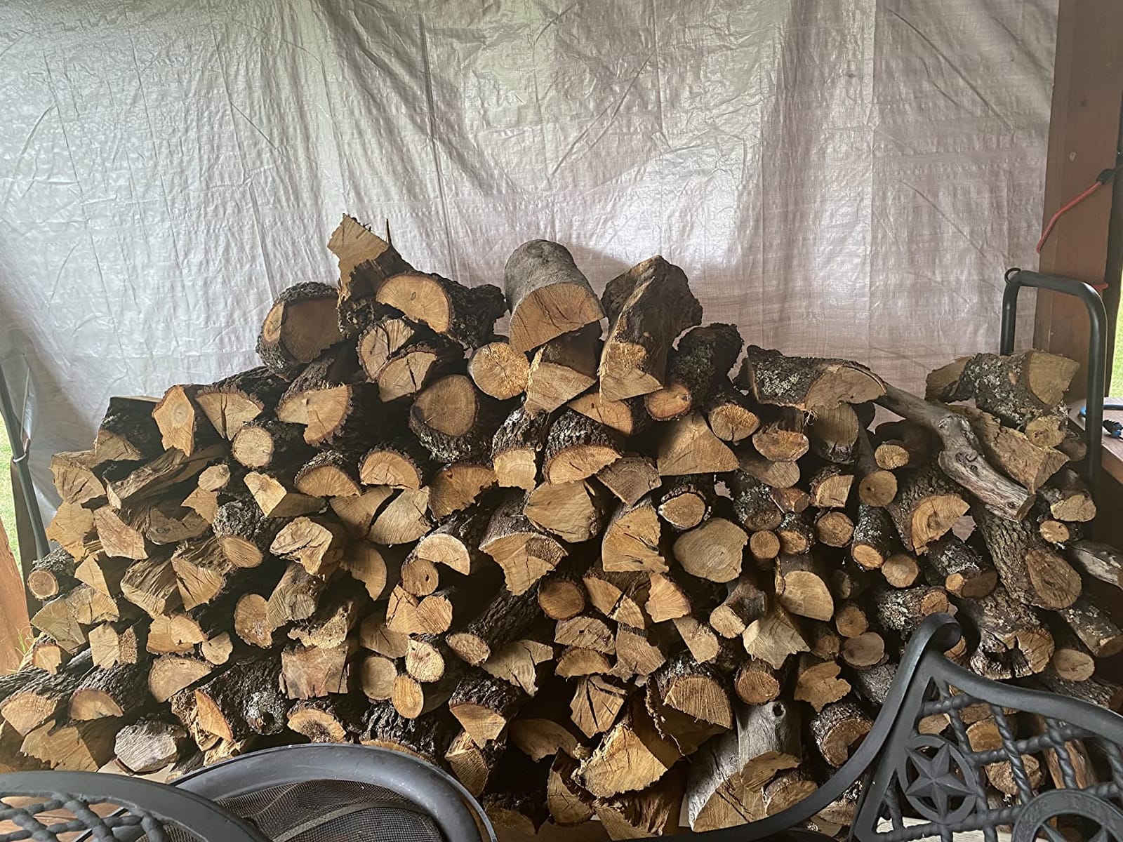 DOEWORKS Heavy Duty Firewood Racks Adjustable Length Log Bracket Rack Holder customer photo 2