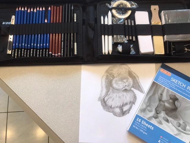 Shuttle Art Sketching and Drawing Pencils Set, 37-Piece Professional Sketch Pencils Set in Zipper Carry Case, Drawing Kit Art Supplies with Graphite Charcoal Sticks Tool Sketch book for Adults Kids customer photo 1