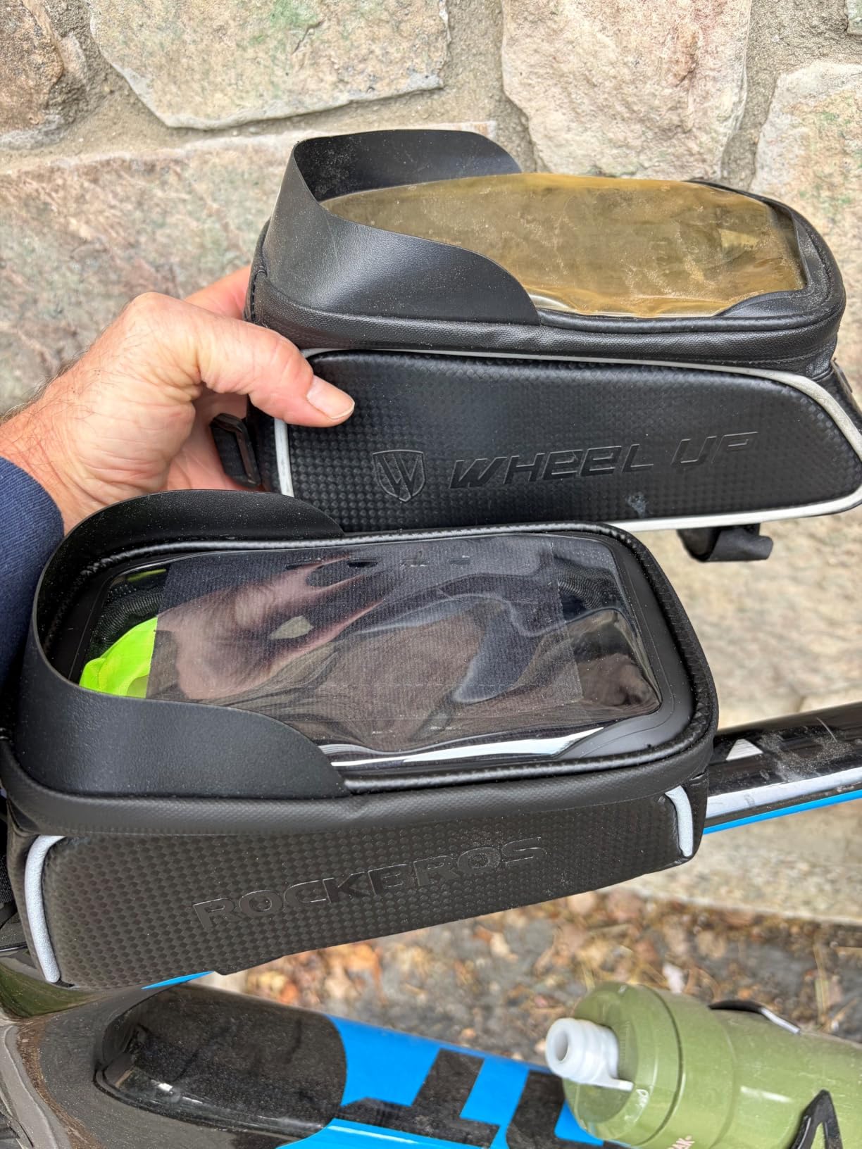 ROCKBROS Bike/Bicycle Phone Front Frame Bag, Waterproof, Tube Cycling Pouch customer photo 1