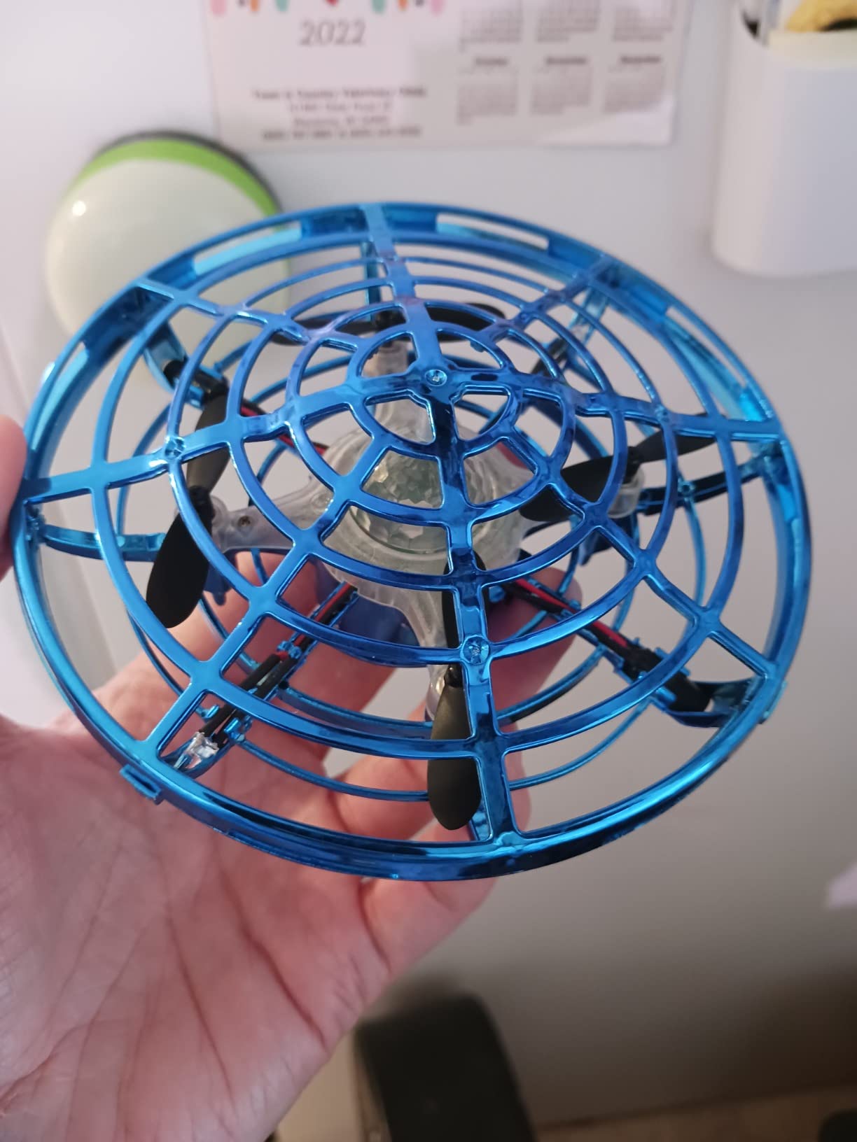 Force1 Scoot Hand Operated Drone for Kids or Adults - Hands Free Motion Sensor Mini Drones, Easy LED Indoor Rechargeable UFO Toy Flying Orb Ball Drone Toys for Boys and Girls (Blue) customer photo 1