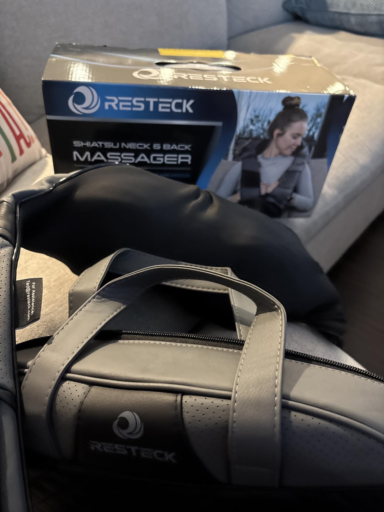 RESTECK Massagers for Neck and Back with Heat - Deep Tissue 3D Kneading Pillow, Electric Shiatsu Shoulder Massage, Foot, Legs,Body - Relieve Muscle Pain - Office, Home & Car customer photo 1