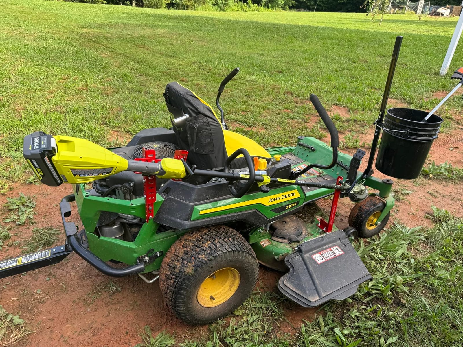 Jungle Jim's Mower Trimmer Rack – Universal Fit for Walk-Behind, Stand-On, and ZTR Mowers – Secures Trimmer for Transport – Lock-Ready for Theft Deterrence customer photo 2