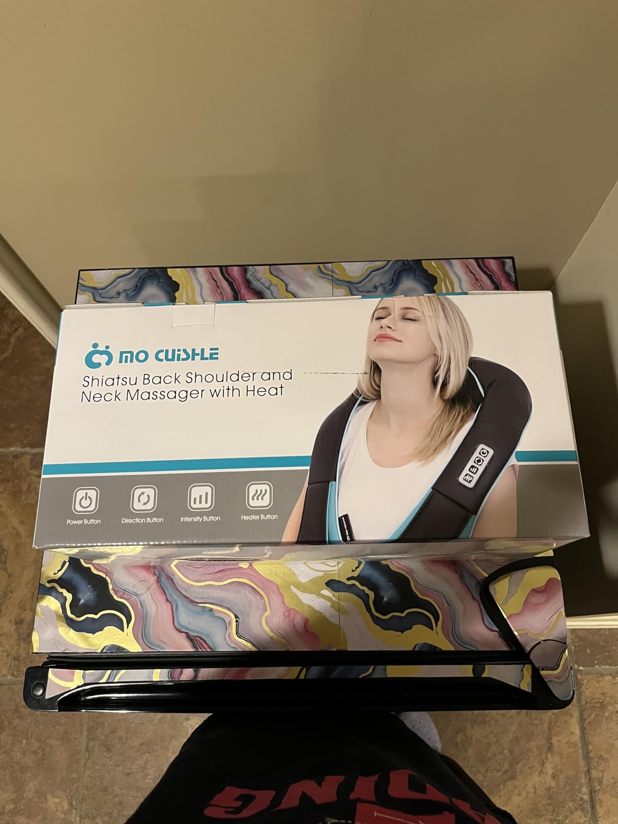 Mo Cuishle Women Men Gifts, Shiatsu Back Shoulder & Neck Massager with Heat customer photo 2