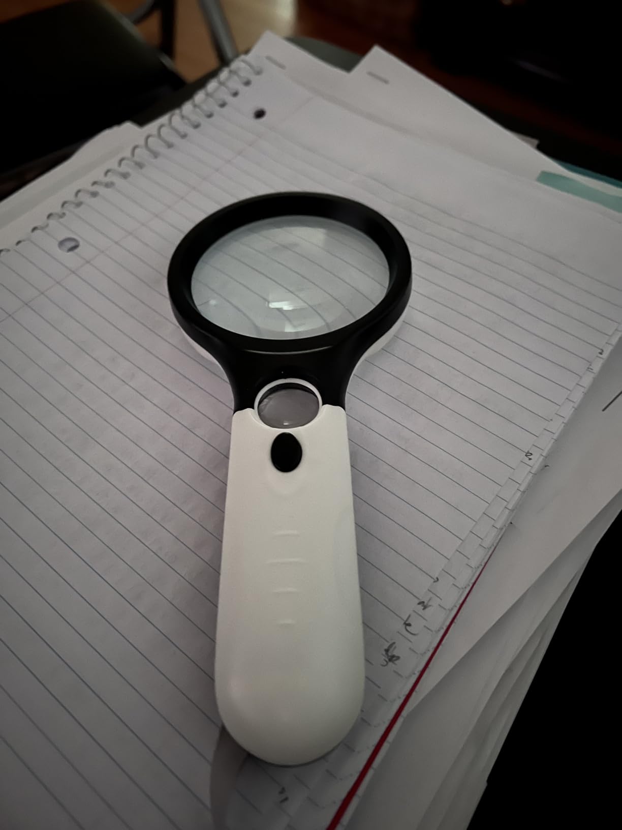 Handheld Magnifying Glass with Light Double-Layer Glass Lens for Reading customer photo 2