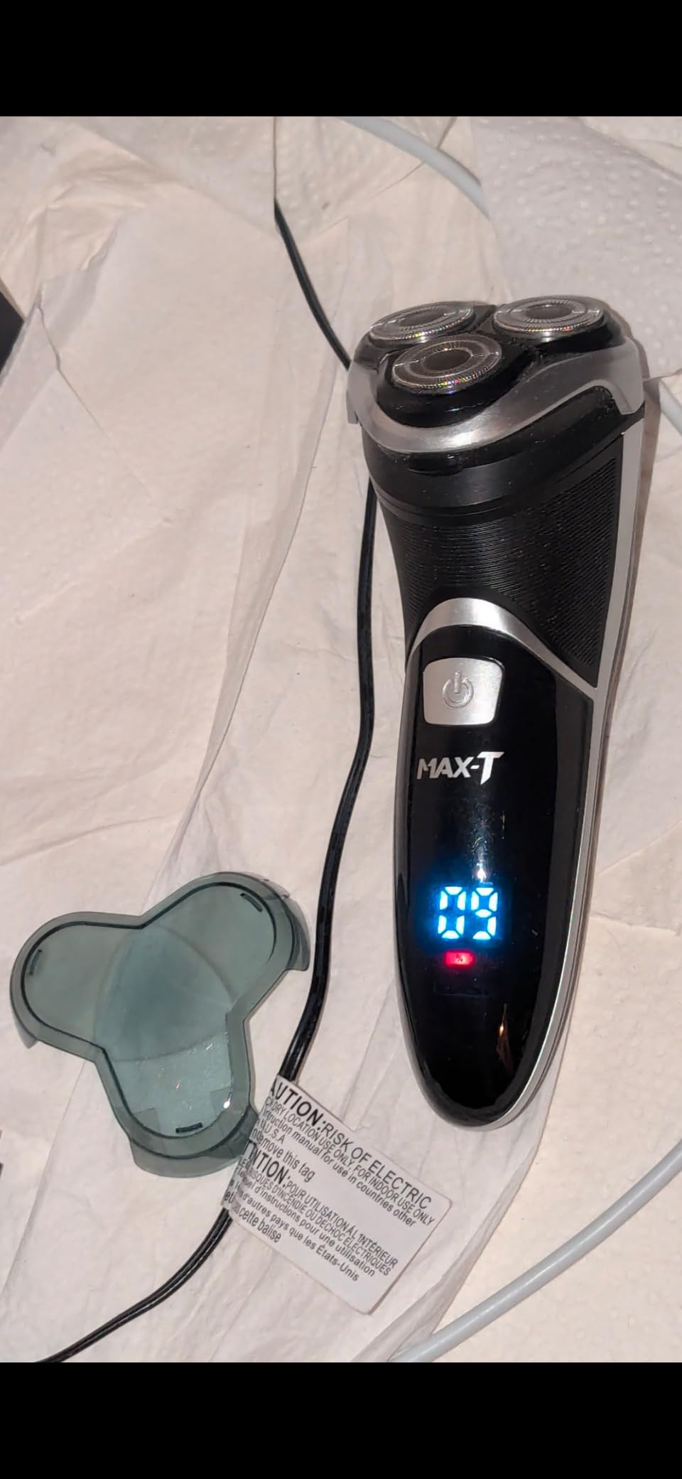 Men's Electric Shaver - MAX-T Corded and Cordless Rechargeable 3D Rotary Shaver Razor for Men with Pop-up Sideburn Trimmer Wet and Dry, IPX7 Waterproof, Plug & Play customer photo 1
