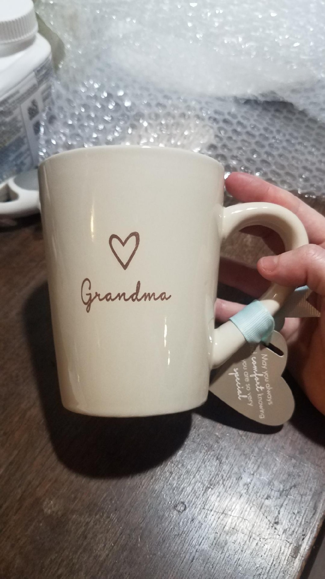 Pavilion Grandma Coffee Mug - Stoneware Coffee Cups for Grandmothers with Heart Tag - Ideal for Daily Use with