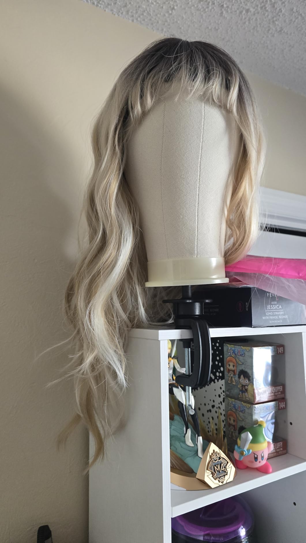 22Inch Canvas Block Wig Head Stand Set for Wig Heads Display Styling Making customer photo 1