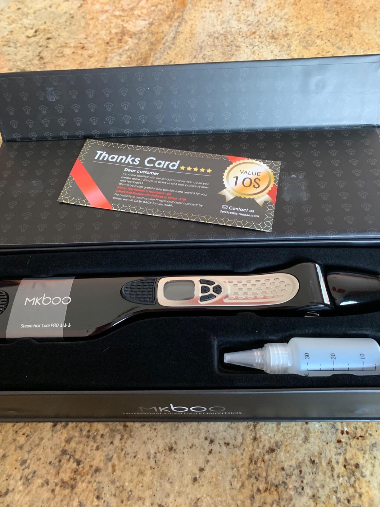 Hair Straightener with Steam, Salon Professional Nano Titanium Ceramic Steam Flat Iron with Removable Comb+Digital LCD+5 Level Adjustable Temperature+Auto Temperature Lock Black customer photo 2