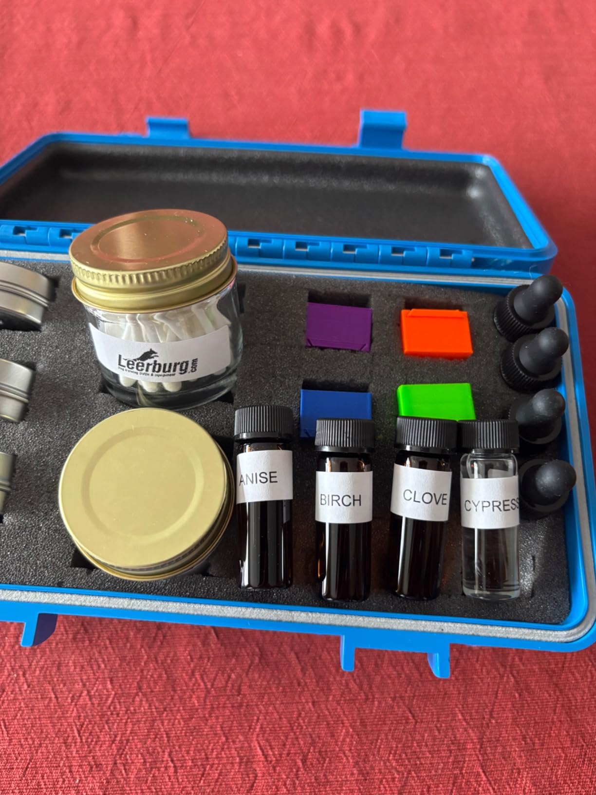 Leerburg AKC Scent Work Kit,AKC Scent Work Starter Kit - AKC Dog Training - Anise, Birch, Clove, Cypress drams Included, 6 Earth Magnet Odor Boxes, One Tin and 2 Jars with Cotten Swabs. customer photo 2
