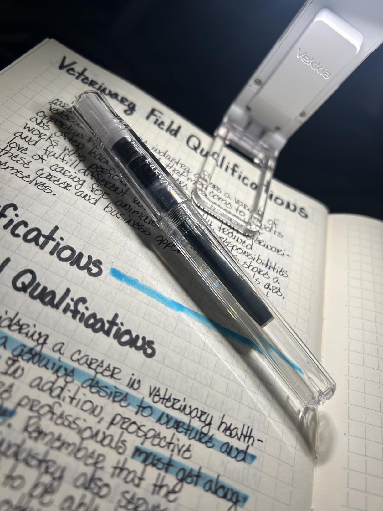 PILOT Kakuno Fountain Pen, Clear Barrel, Medium Nib 0.5mm | Writing for taking notes, beginner fountain pen, hexagonal barrel, easy hold customer photo 1