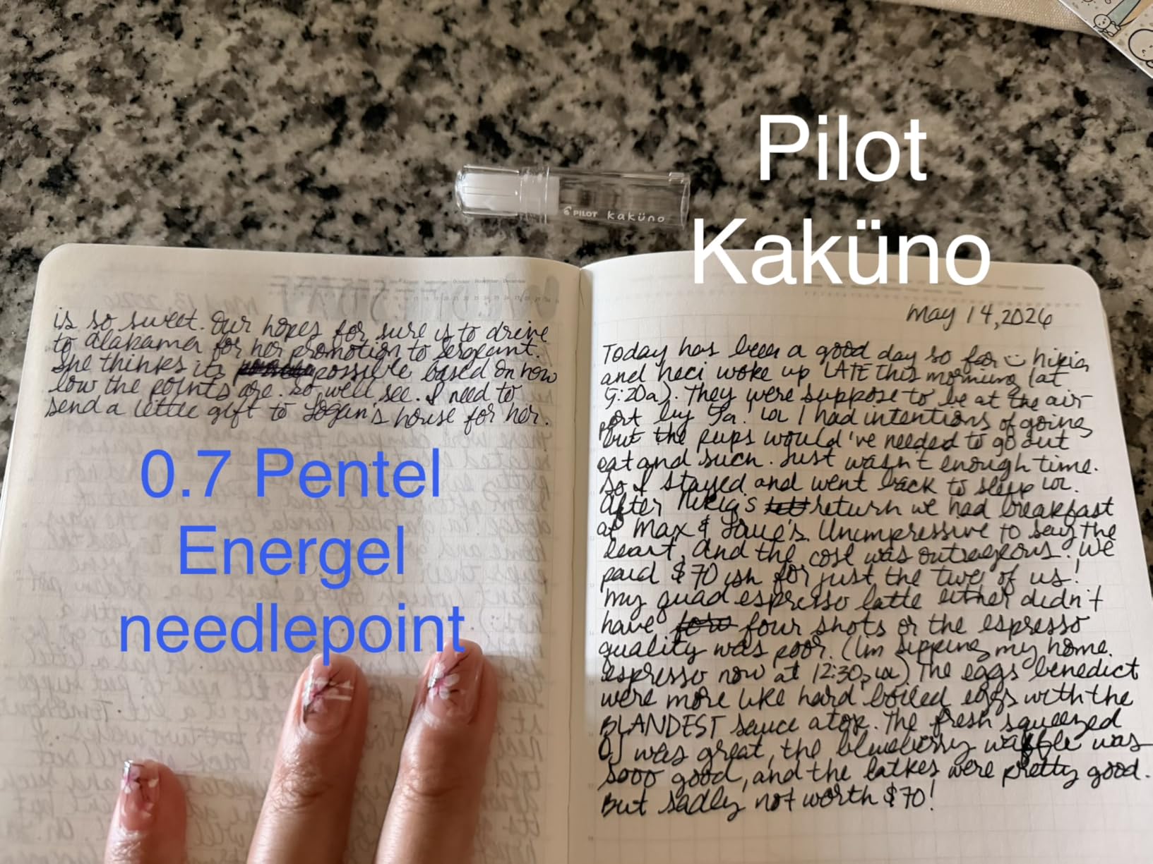 PILOT Kakuno Fountain Pen, Clear Barrel, Medium Nib 0.5mm | Writing for taking notes, beginner fountain pen, hexagonal barrel, easy hold customer photo 2