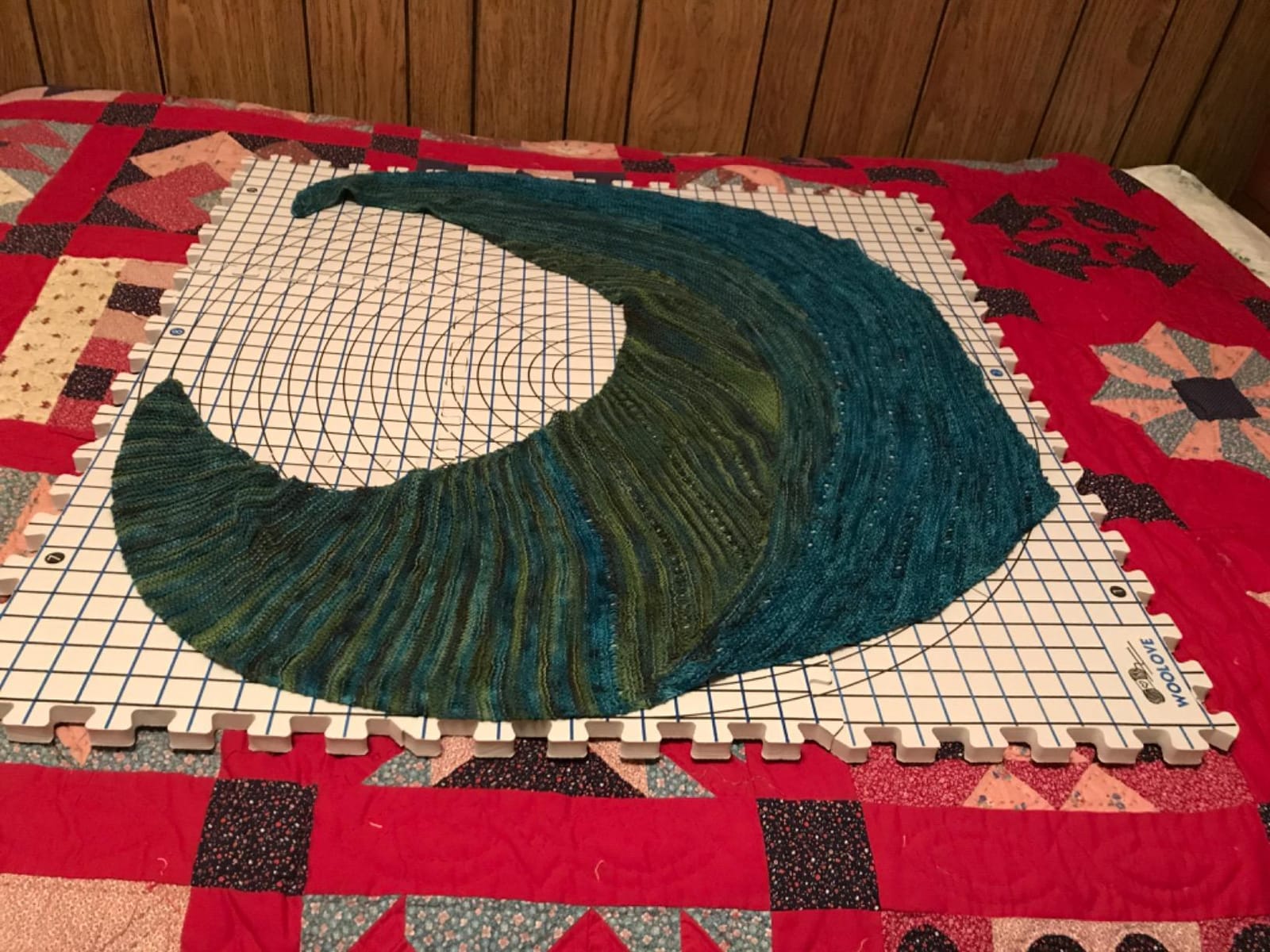 Blocking Mats for Wet and Steam Blocking with Grids and Radial Circles for Curved Projects - 1 cm Thickness - Set of 9 Marked with Numbers Includes 50 t pins and Storage Bag customer photo 2