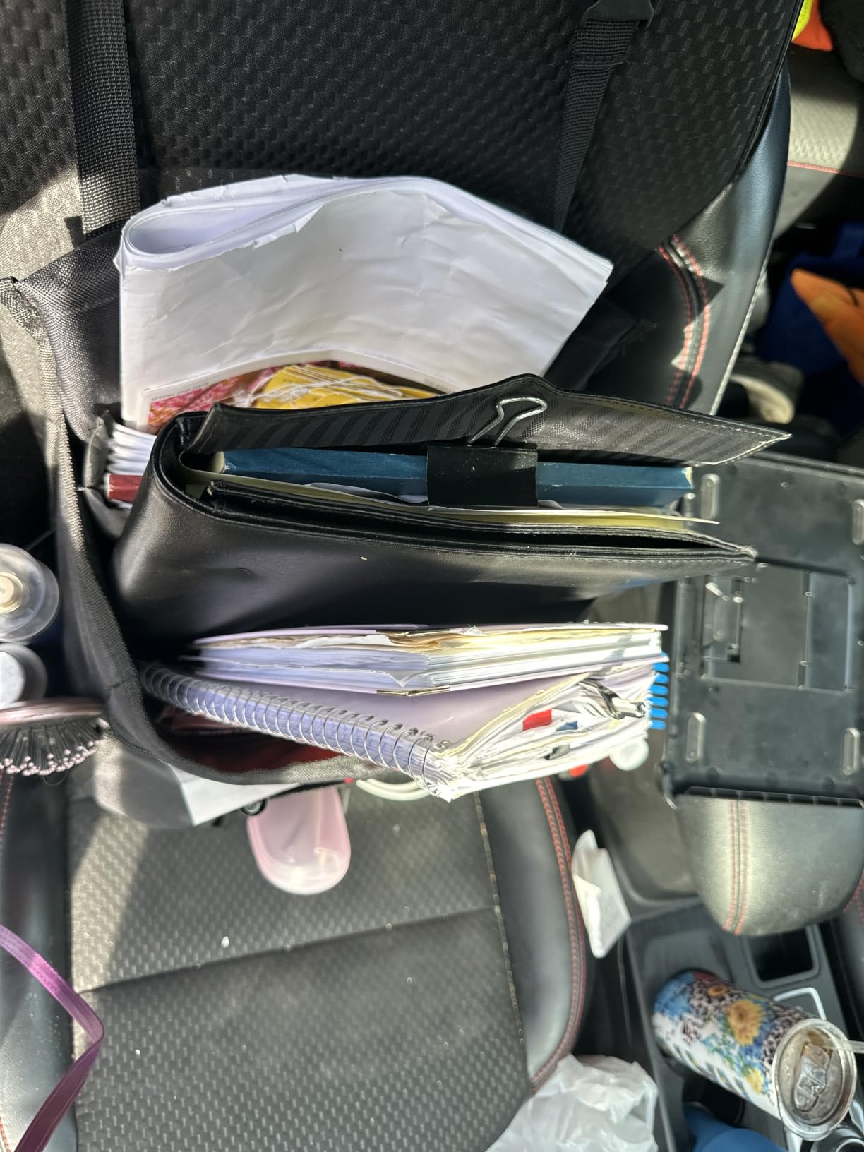 Tidify Car Front Seat Organizer [2025 UPDATED] with Dedicated Tablet and Laptop Storage Stabilizing Side Straps Soft Adjustable Shoulder Strap and Hardened Buckles Your Office Away from Office. customer photo 1