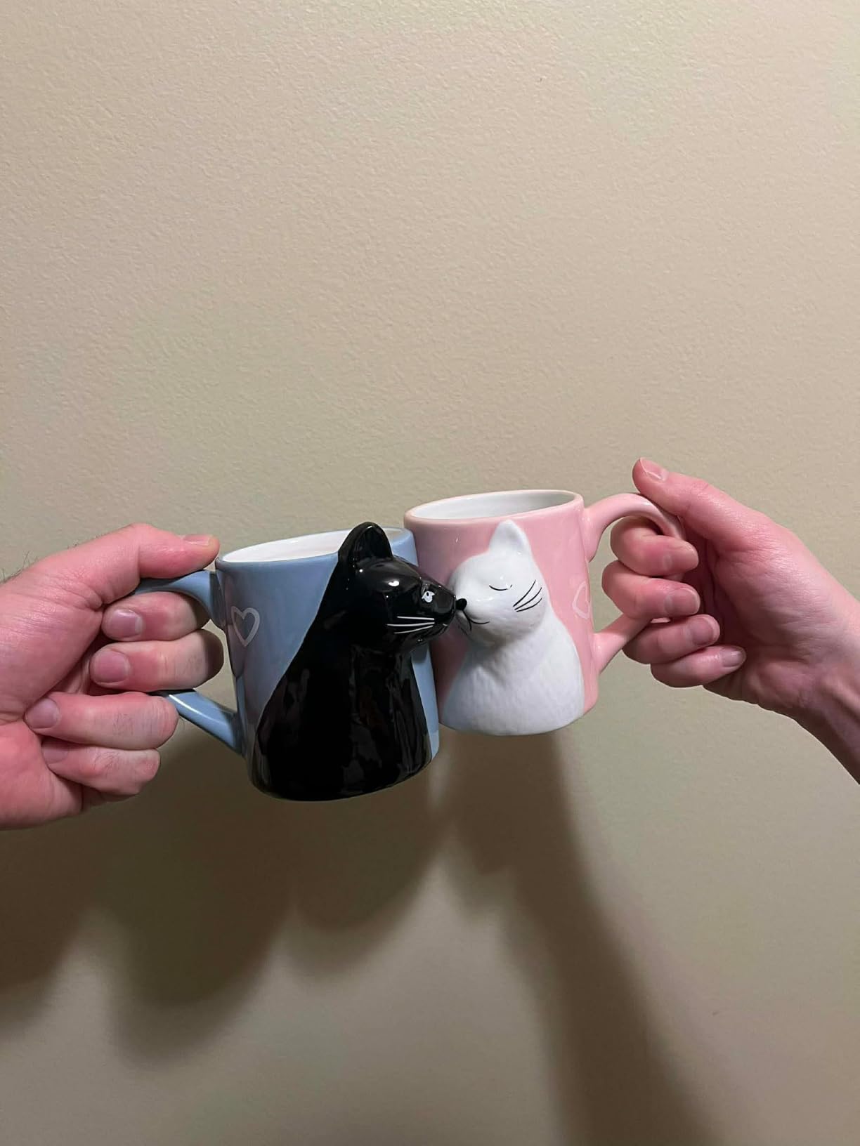 Couple Gifts Cute Kissing Cat Mug Matching Couples Stuff Ceramic Coffee Mugs for Wedding Gifts Anniversary Valentines Engagement Gifts for Couples Cat Lovers 12oz customer photo 2