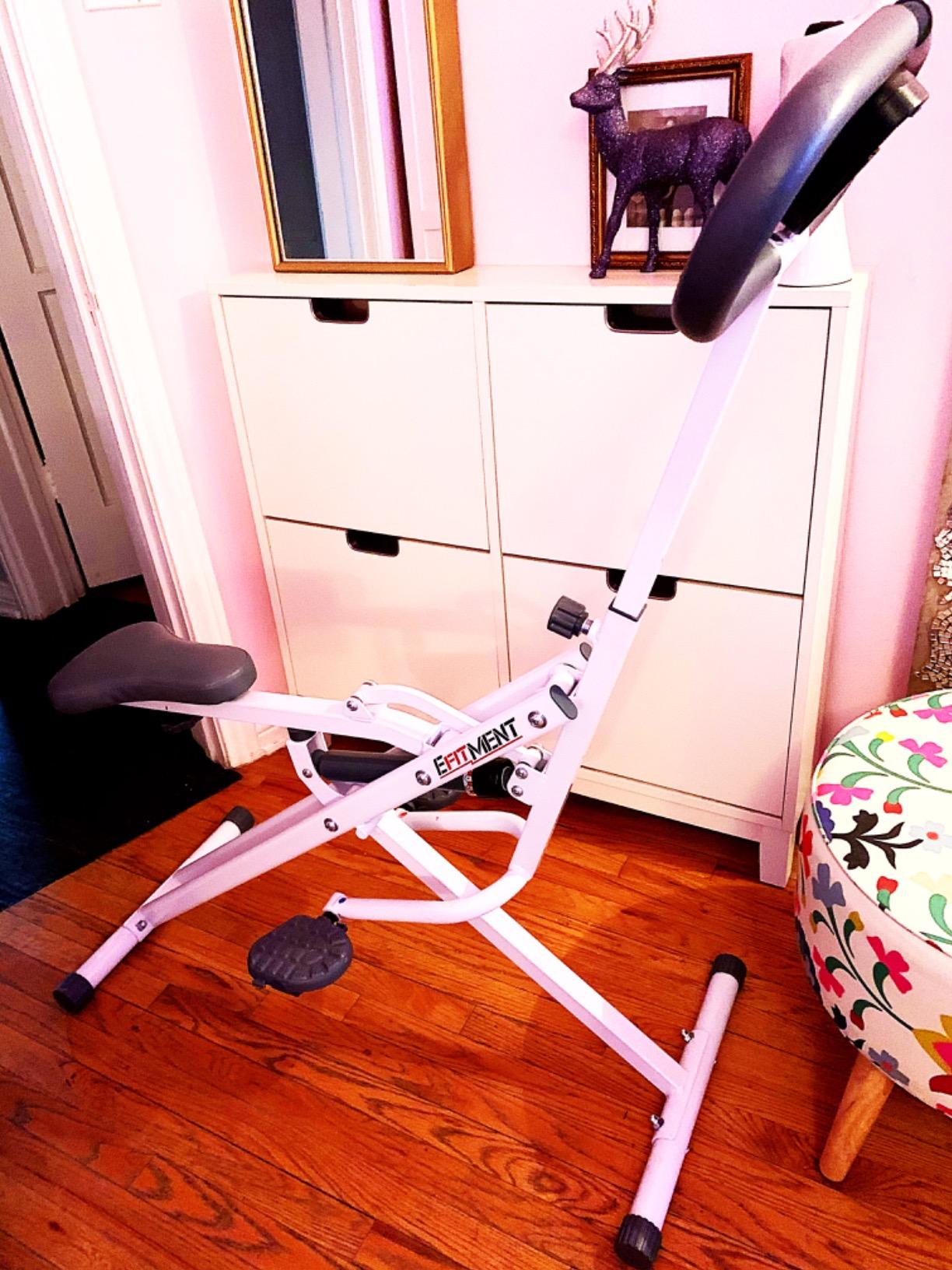 EFITMENT Rower-Ride Squat Machine, Squat Assist Rower for Glutes and Thighs | Home Exercise Trainer Full Body Workout Machine for Women Men 12 Adjustable Magnetic Resistance Levels customer photo 2