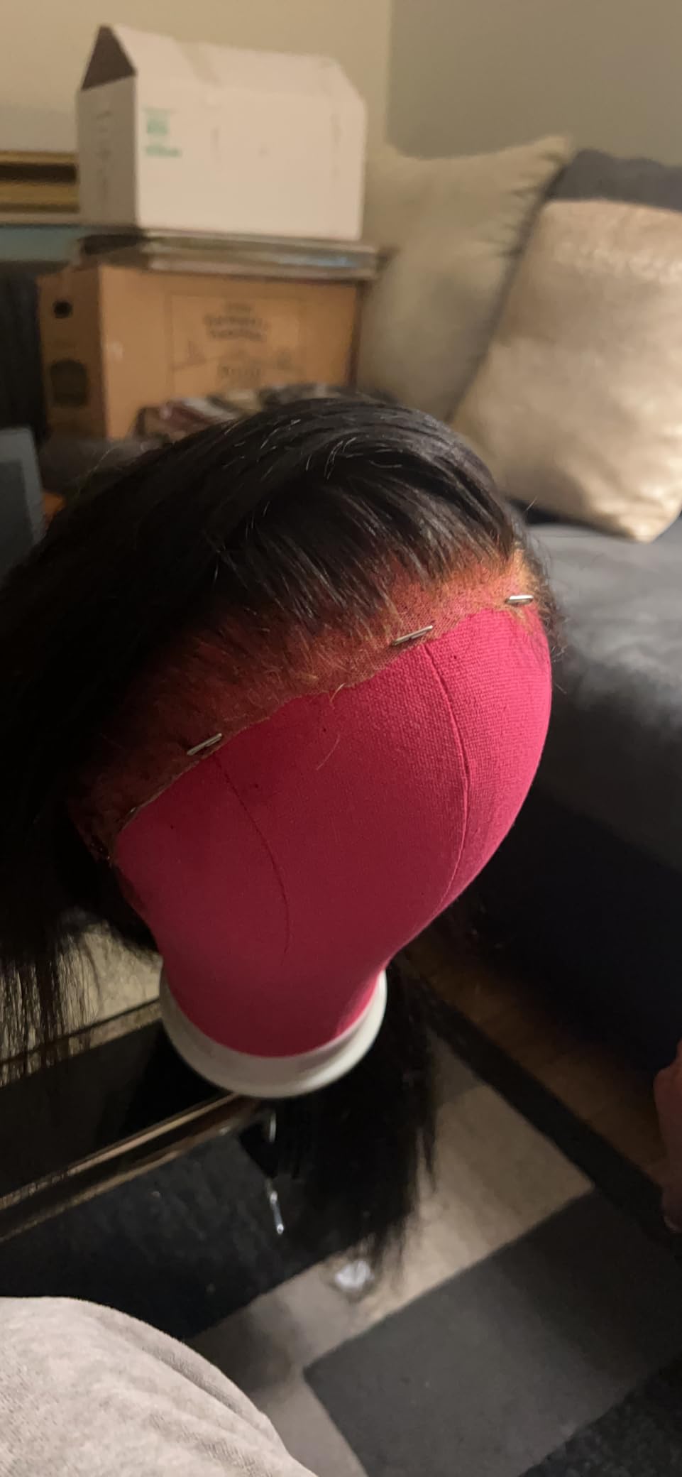 Bileaf 22 Inch Canvas Block Head Mannequin Wig Head With Stand customer photo 2