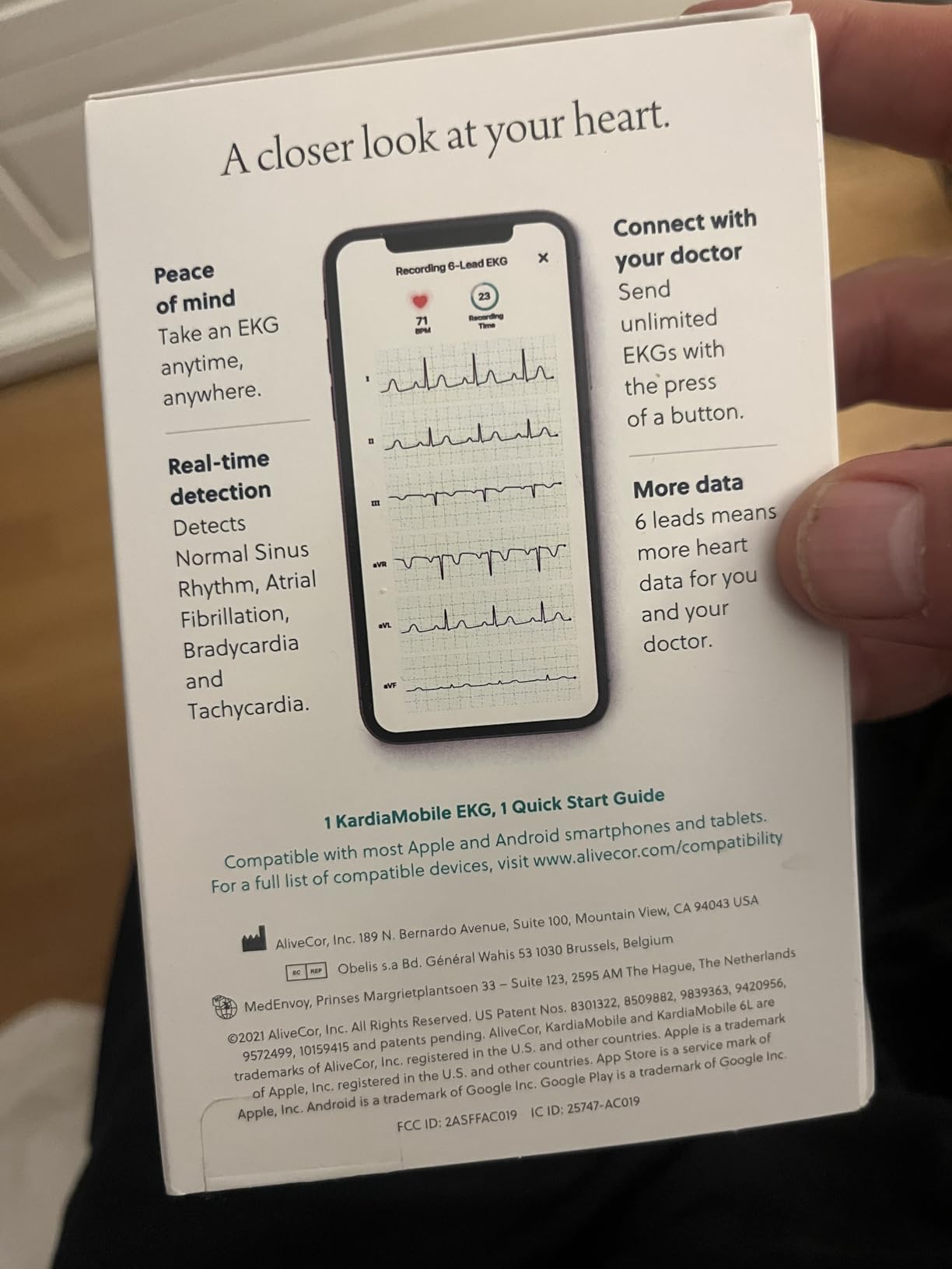 KardiaMobile 6-Lead Personal EKG Monitor – Six Views of The Heart – Detects AFib and Irregular Arrhythmias – Instant Results in 30 Seconds – Works with Most Smartphones - FSA/HSA Eligible customer photo 1