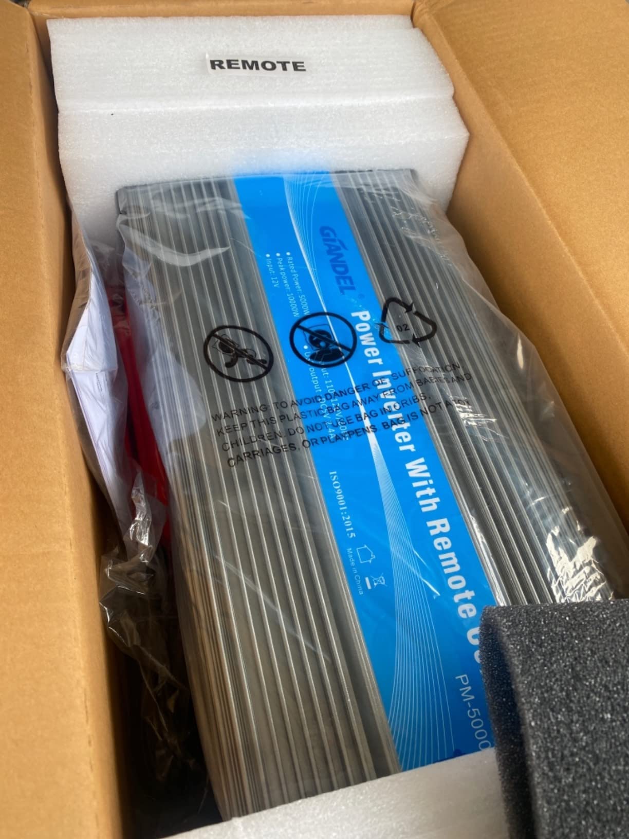 5000Watt Power Inverter ETL UL458 Listed Inverter 5000 W Converts 12V to 120 Vac with 40 Amps Hardwire Terminal and 4 AC Sockets Plus 30FT Wired Remote for Off Grid Solar System Truck RVs Emergency customer photo 1