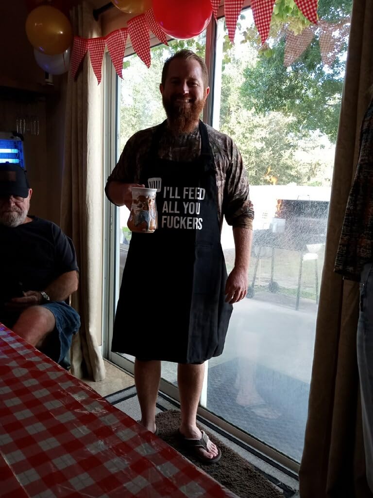 Miracu Funny Cooking Aprons for Men Women, Dad Gifts for Mens Father Mom customer photo 2