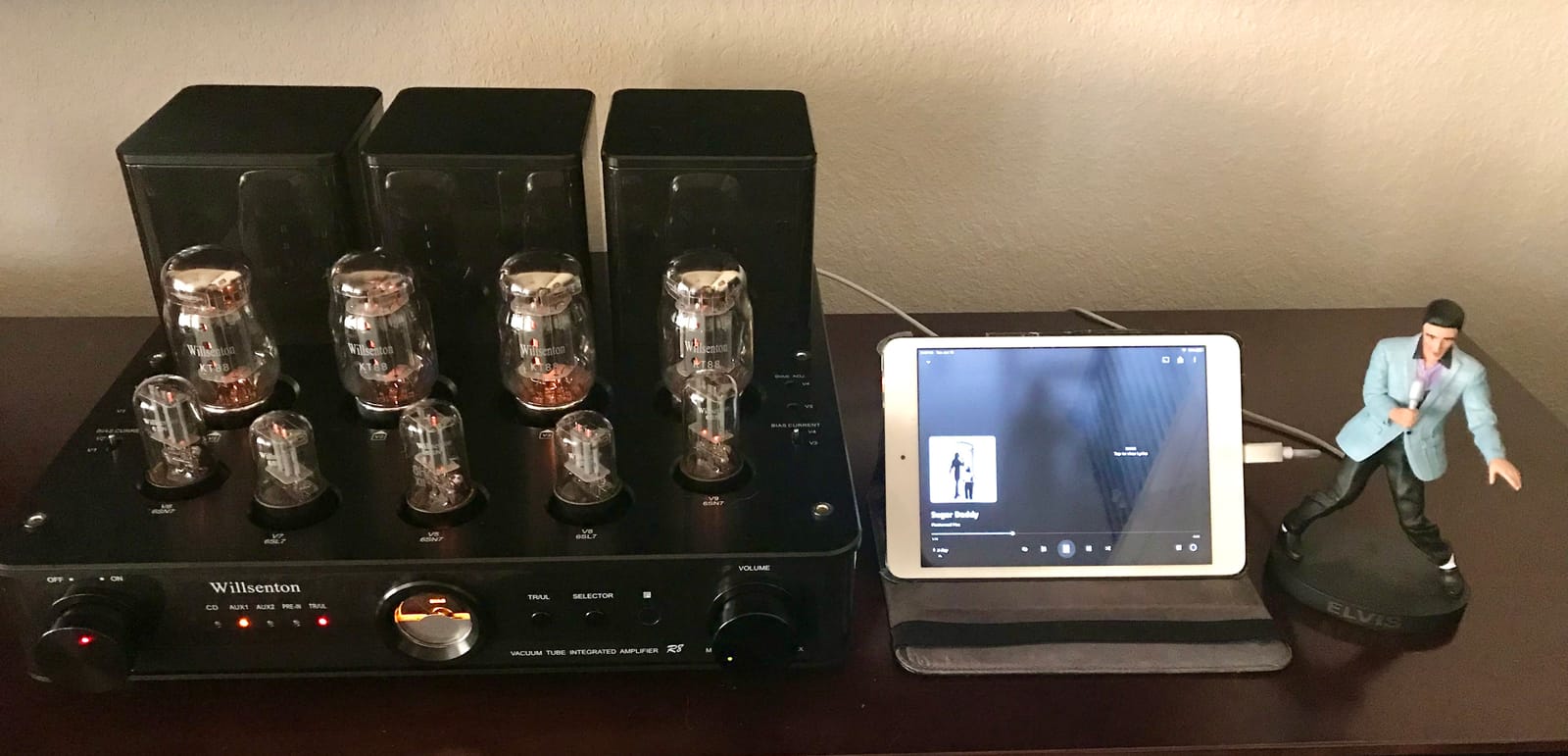 R8 KT88 x4 Tube Amplifier Hi-Fi Integrated Vacuum Tube Amp with Headphone Output KT88,EL34 Replaceable (Black) customer photo 2
