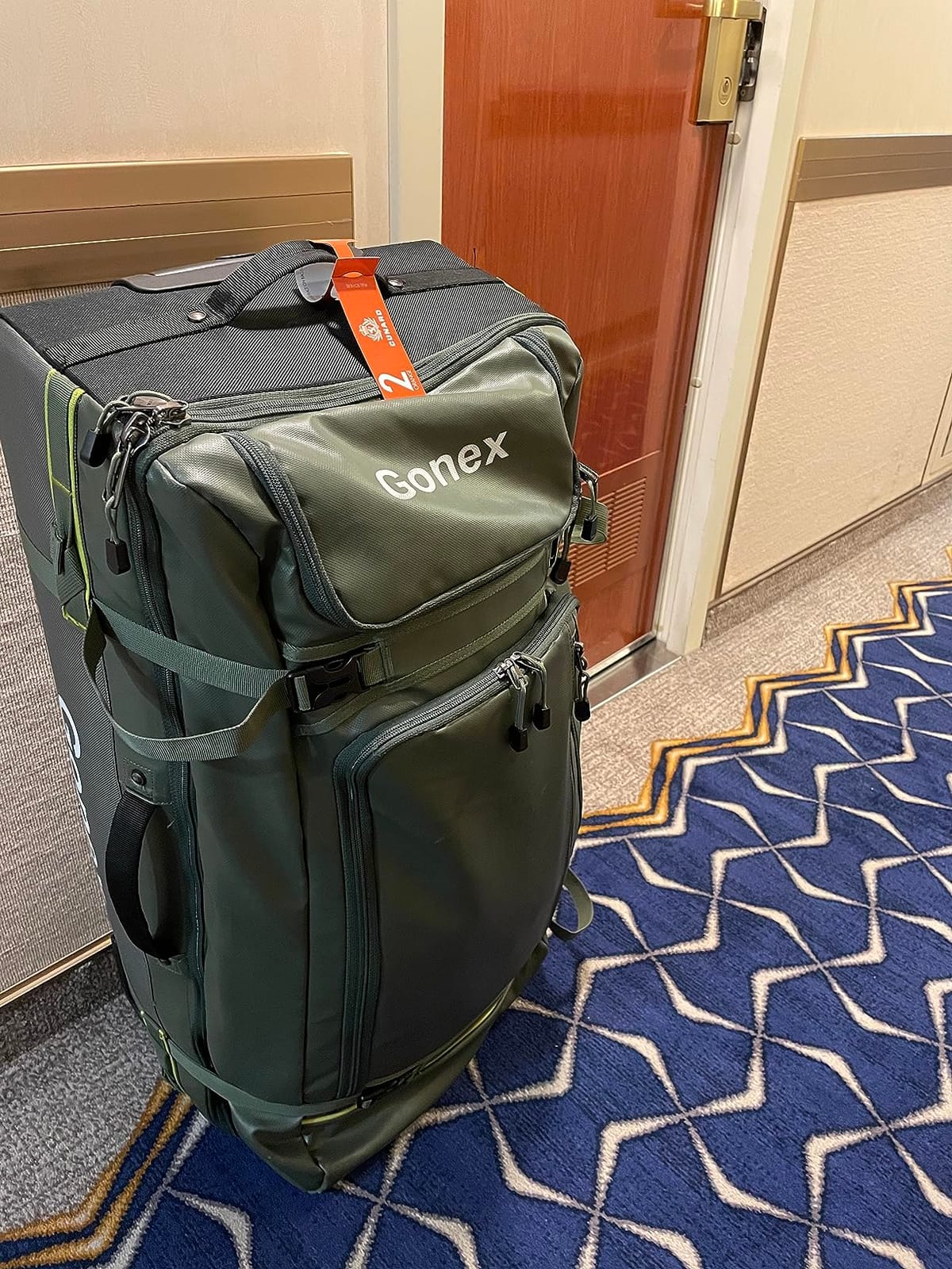 Gonex Rolling Duffle Bag with Wheels, Waterproof PVC Luggage, 33 in, Olive customer photo 2
