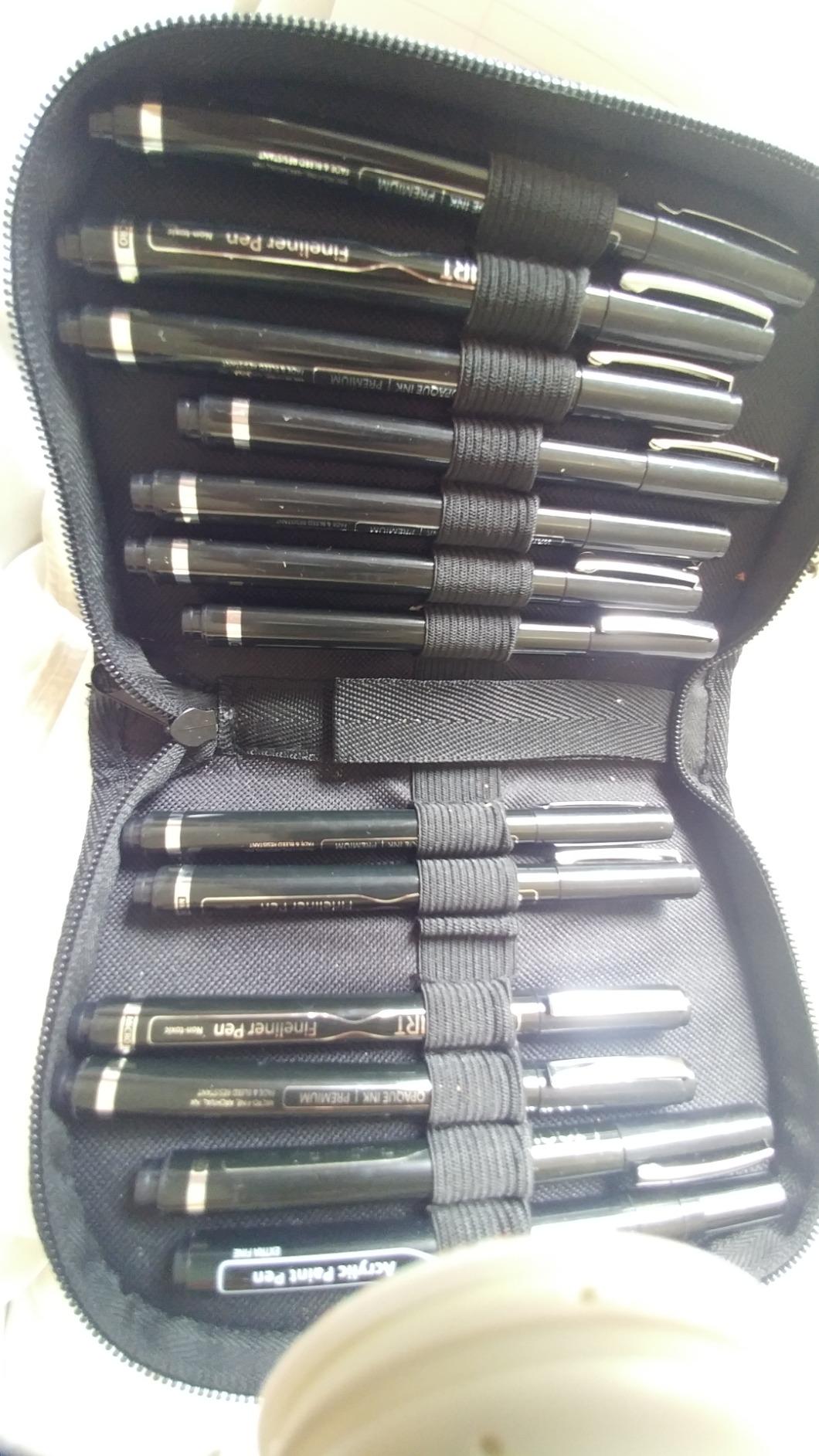 Micro-Line 14 Pens With Case, Fineliner, Multiliner, Archival Ink, Waterproof, Journaling, Illustration, Architecture, Technical Drawing, Outlining, Scrapbooking, Manga, Writing, Rock Painting Black customer photo 2