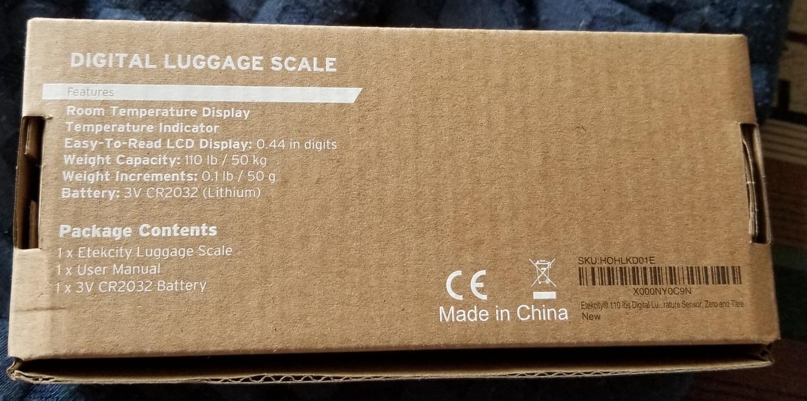 Etekcity Luggage Scale, Digital Weight Scales for Travel Accessories Essentials Suitcases , Portable Handheld Scale with Temperature Sensor, Rubber Paint, 110 Pounds, Battery Included customer photo 2
