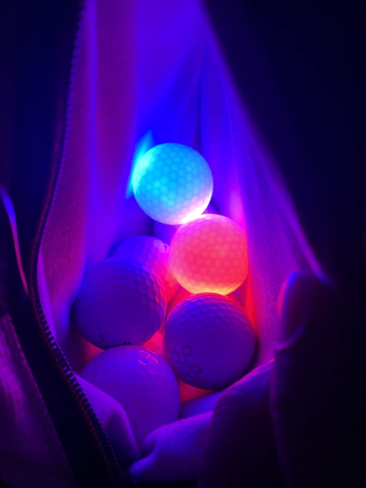 THIODOON Glow in The Dark Golf Balls Light up Led Golf Balls Night Golf Gift Sets for Men Kids Women 6 Pack (6 Colors in one) customer photo 1