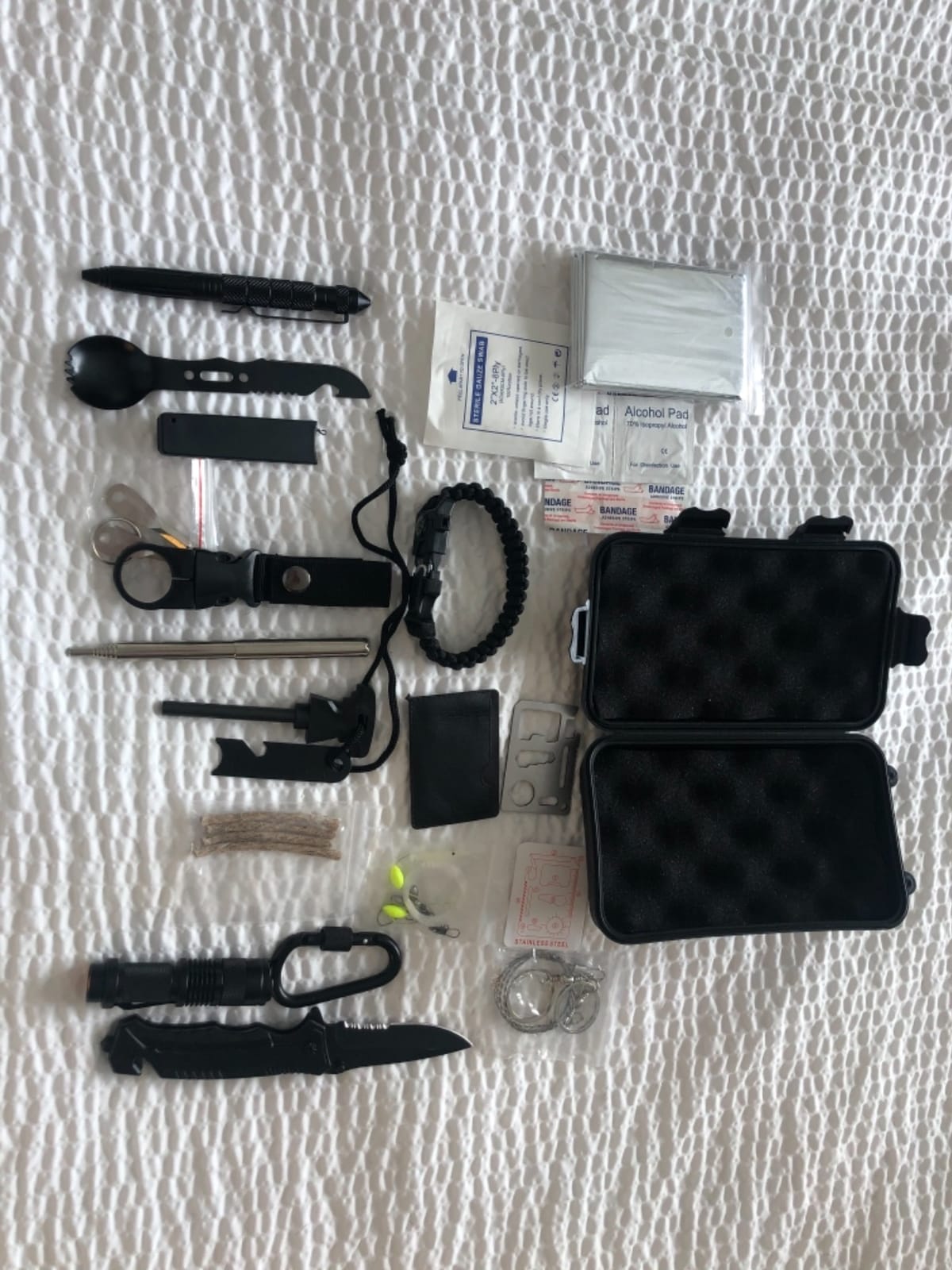 Angieast Survival Kit 35 in 1, First Aid Kit, Survival Gear, Survival Tool Gifts for Men Boyfriend Him Husband Fathers Day Camping, Hiking, Hunting, Fishing customer photo 1