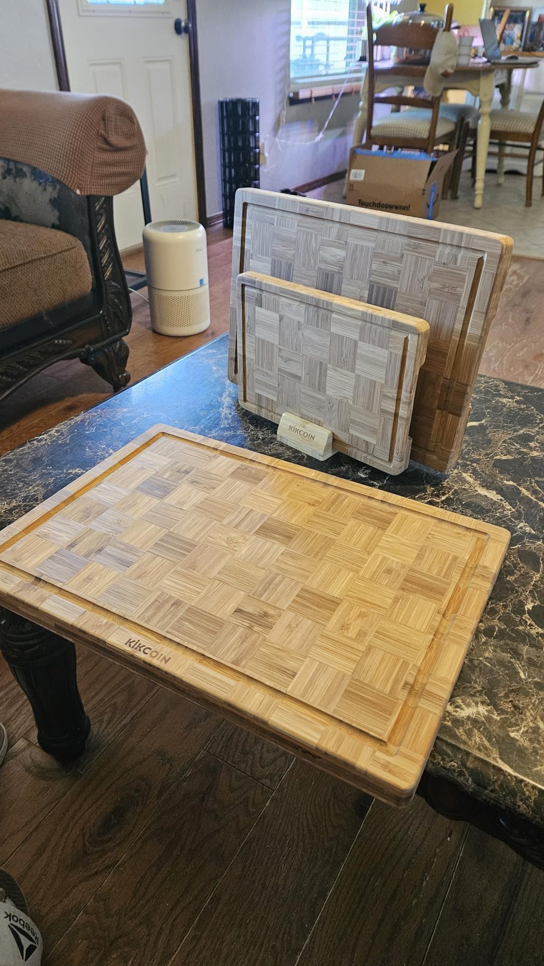 Kikcoin Extra Large Bamboo Cutting Board, Wood Cutting Boards for Kitchen customer photo 2