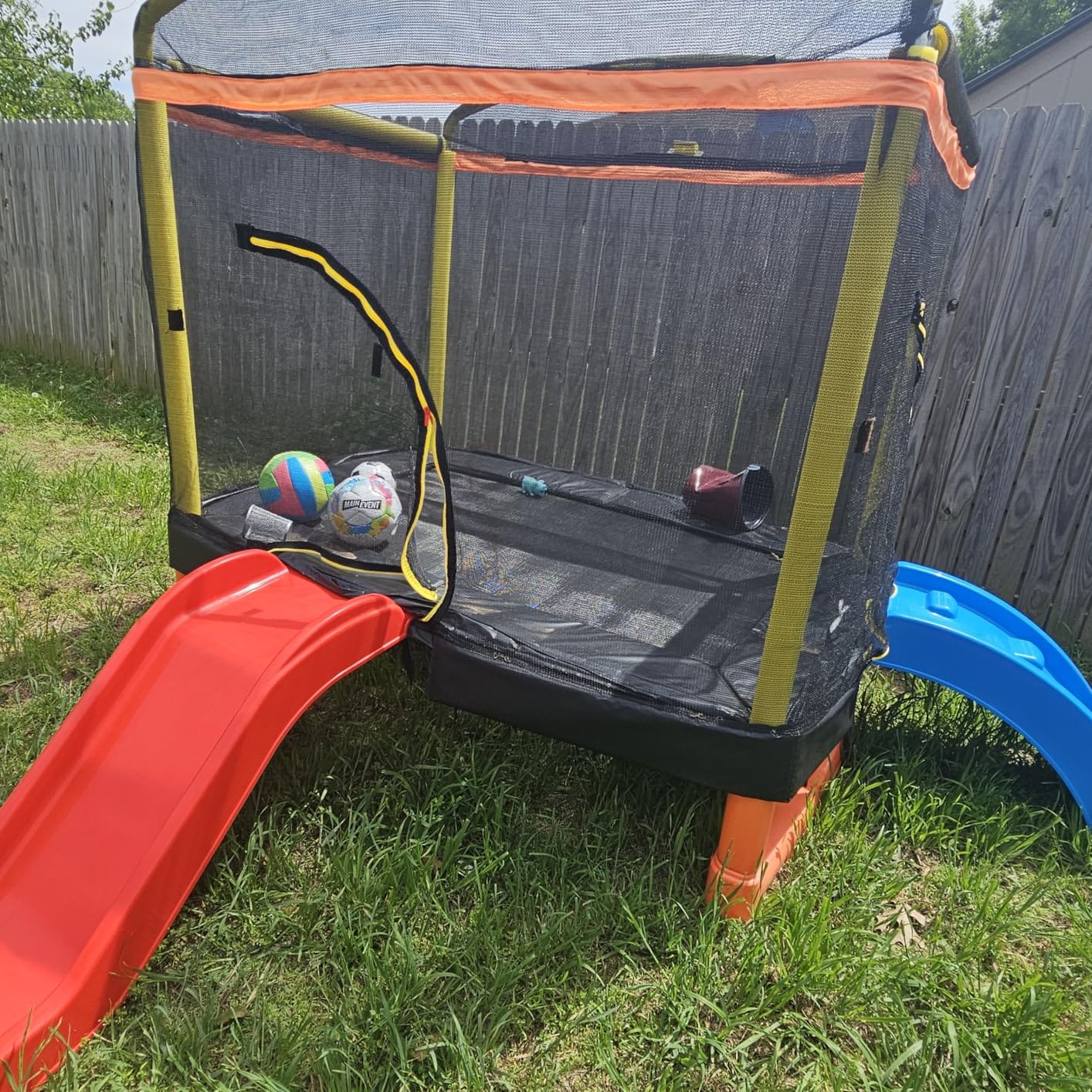 LANGXUN 6.5Ft 7-in-1 Rectangle Trampoline for Kids Age 1-10 customer photo 1