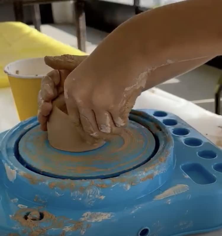 Insnug Mini Kids Pottery Wheel: Complete Painting Kit for Beginners with Modeling Clay and Sculpting Tools, Arts & Crafts Small Banding Wheel for Pottery, Tiny Pottery Wheel for Kids Age 8-12, 10-13 customer photo 2