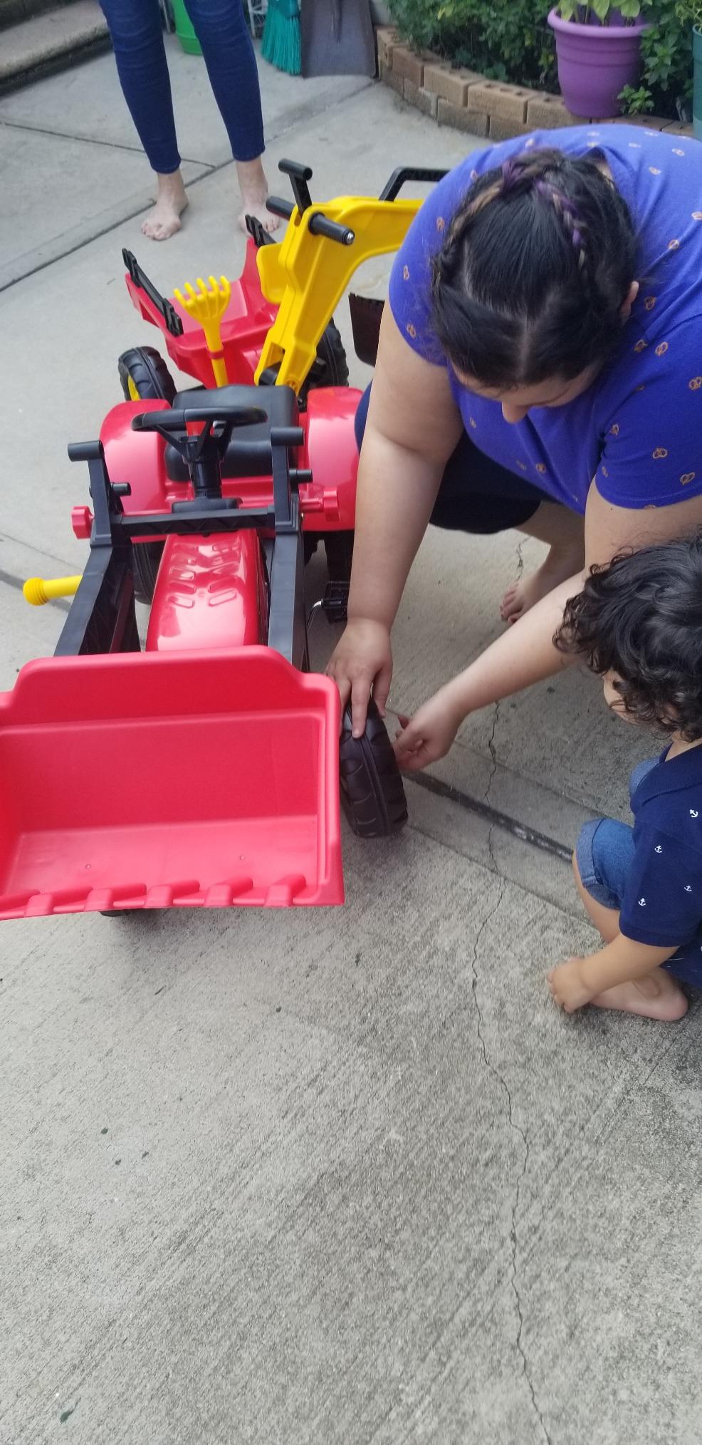 Aosom 3 in1 Kids Ride On Excavator/Bulldozer Move Forward/Back 6 Wheels customer photo 2