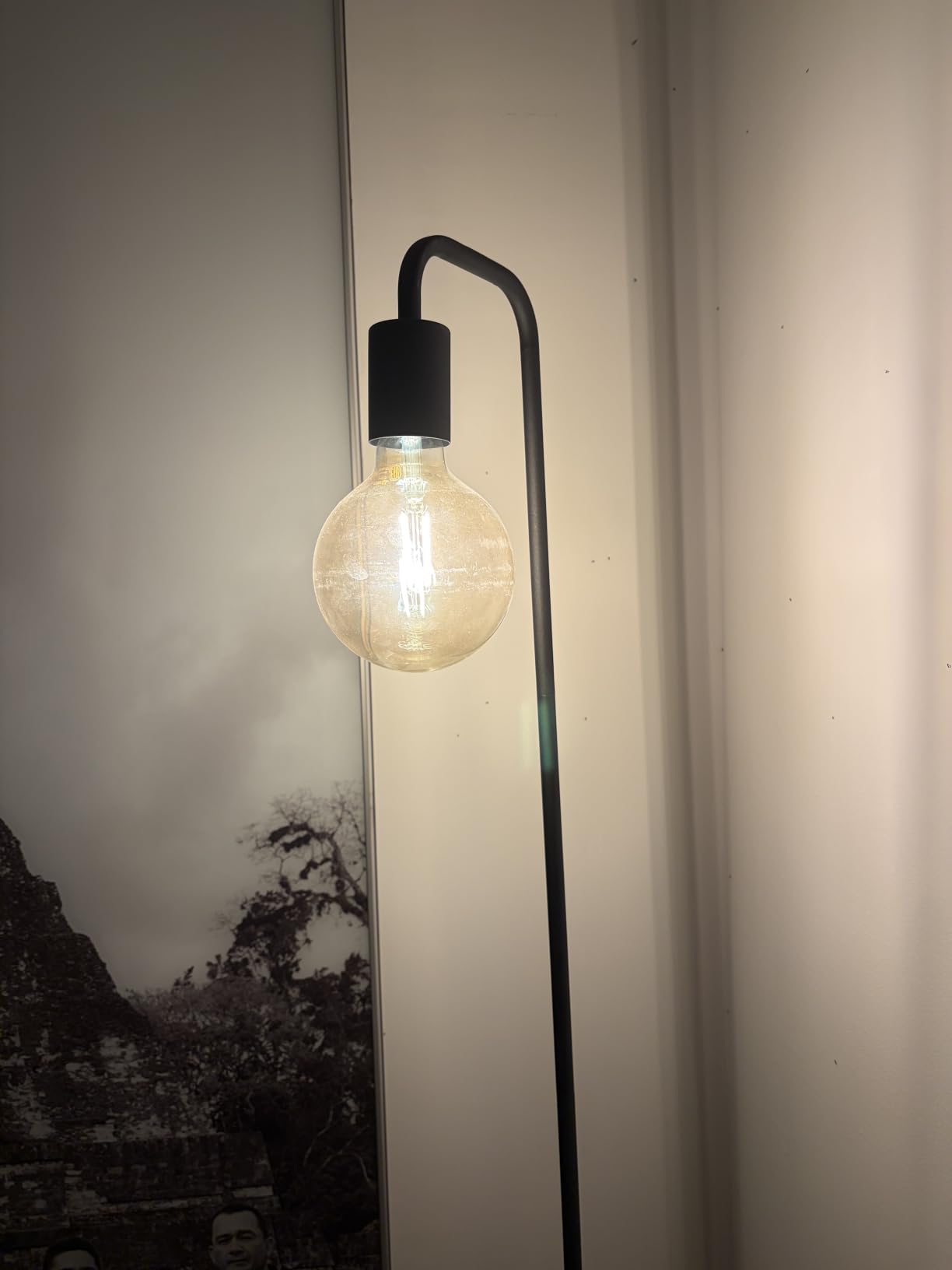 BoostArea Floor Lamp, Industrial Floor Lamp, 63 Inch Standing Lamp, E26 Socket, On/Off Footswitch, Whole Metal, ETL Listed, Modern Small Lamp for Bedroom, Living Room, Minimalist, Vintage, Mid Century customer photo 1