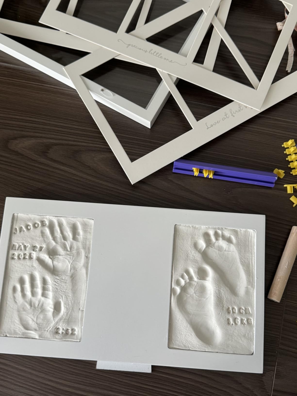 KeaBabies Baby Hand and Footprint Kit, Clay Keepsake Frame (Alpine White) customer photo 2