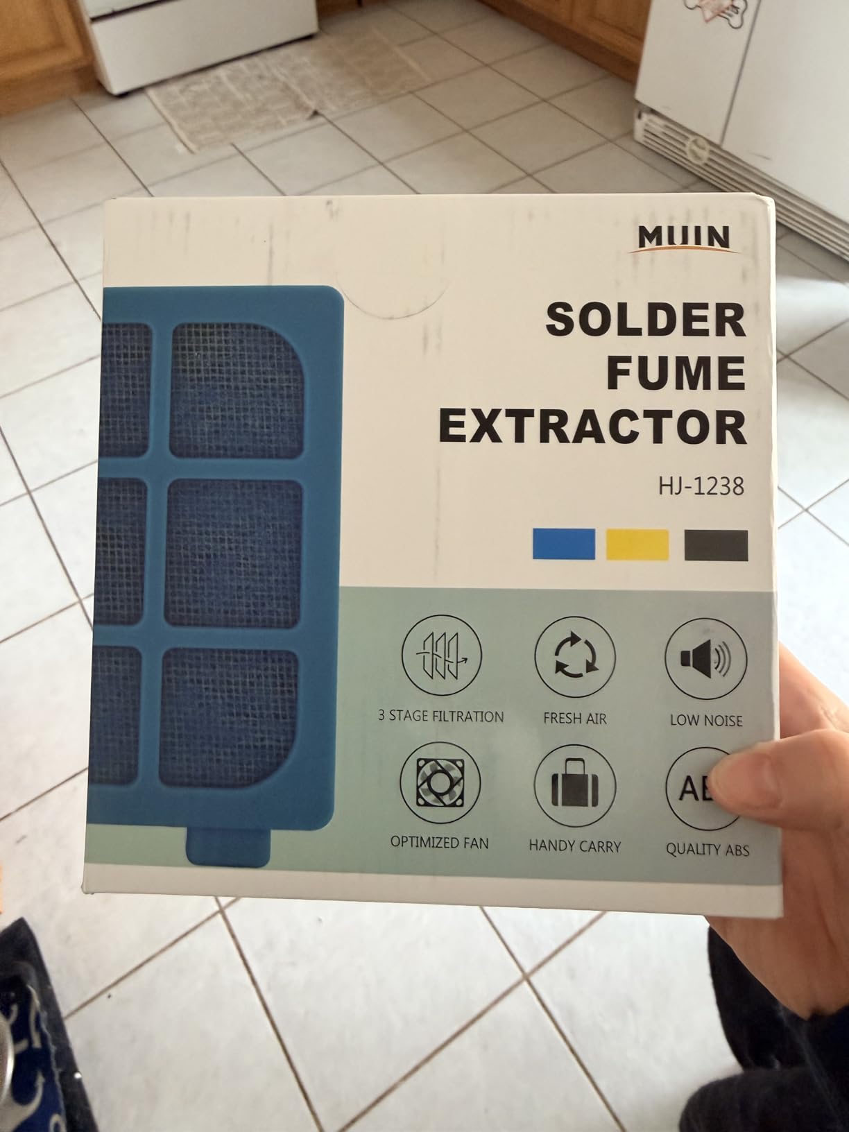 MUIN Solder Fume Extractor - 3 Stage Filtration Solder Smoke Absorber for Soldering and Wood Burning,Portable Soldering Fume Extractor Fan for Soldering Station (Black) customer photo 1