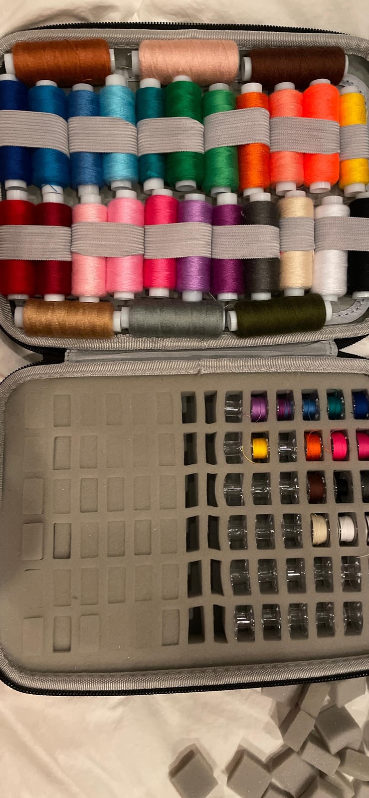 GWCASE 84-Bobbin Thread Organizer Case for Brother for Janome for Singer | Hard EVA, 24 Sewing Thread Spool Capacity, Elastic Bands Reduce Shifting, Quick Color Access for Rooms and Travel, Box Only customer photo 2